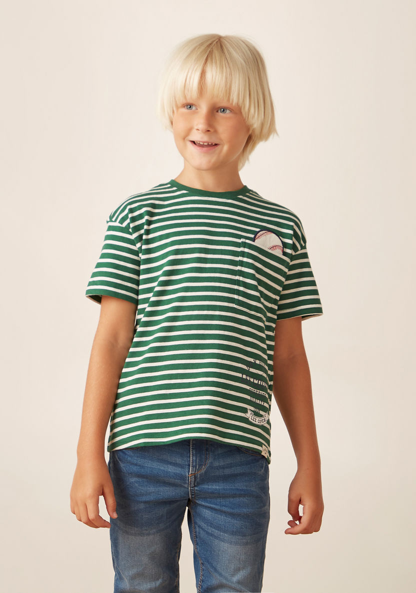 Lee Cooper Striped T-shirt with Short Sleeves-T Shirts-image-0