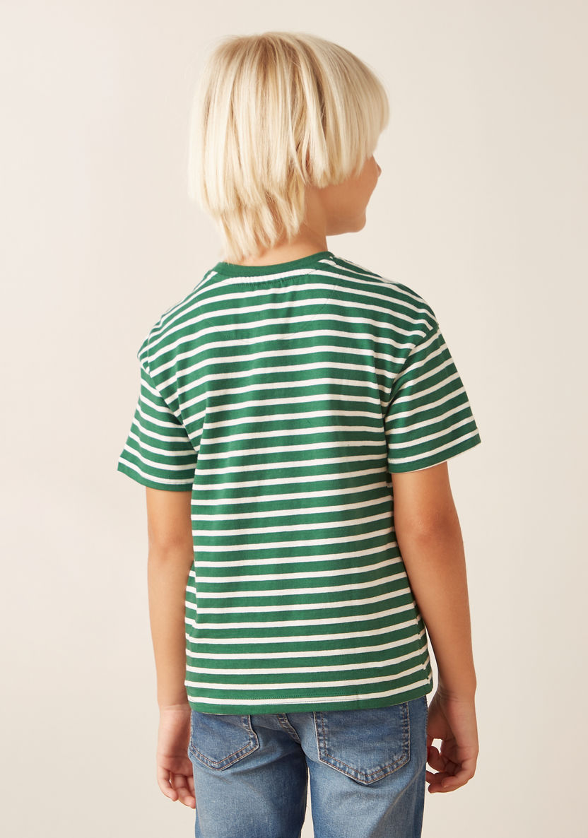 Lee Cooper Striped T-shirt with Short Sleeves-T Shirts-image-2