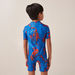 All-Over Spider-Man Print Swimsuit with Short Sleeves-Swimwear-thumbnailMobile-3