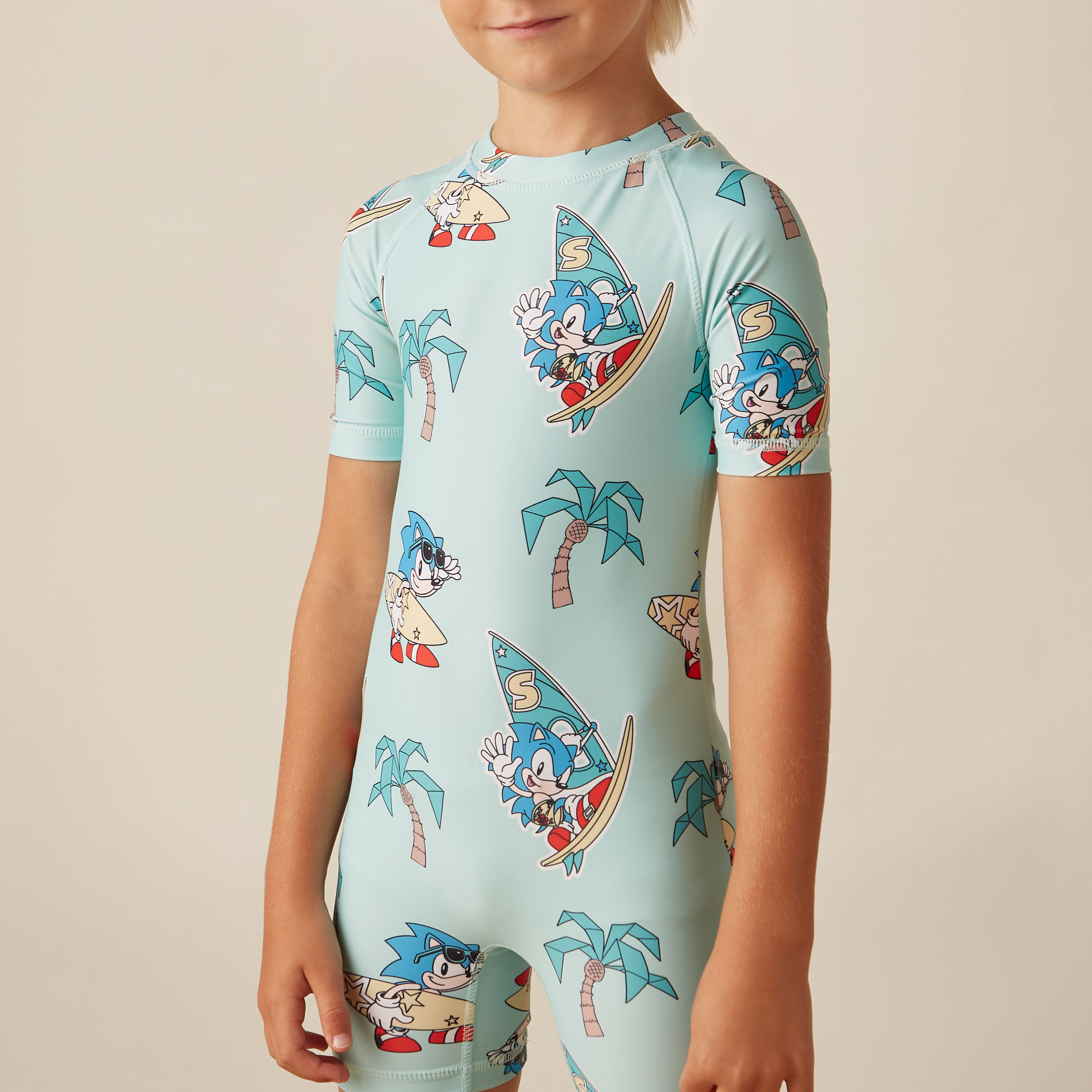 SEGA Sonic the Hedgehog Print One-Piece Swimsuit-baby-boys-clothing-swimwear-image-3