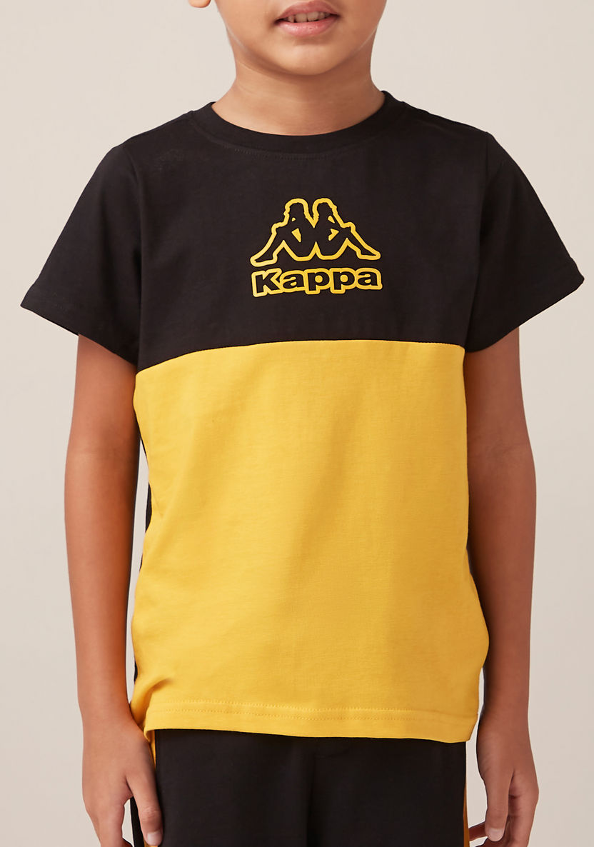 Kappa Logo Print T-shirt with Short Sleeves-T Shirts-image-2