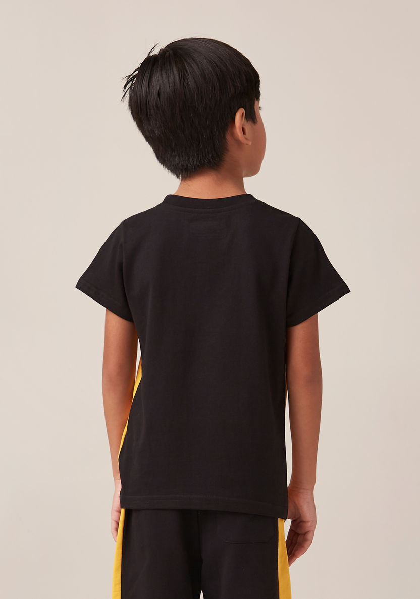 Kappa Logo Print T-shirt with Short Sleeves-T Shirts-image-3
