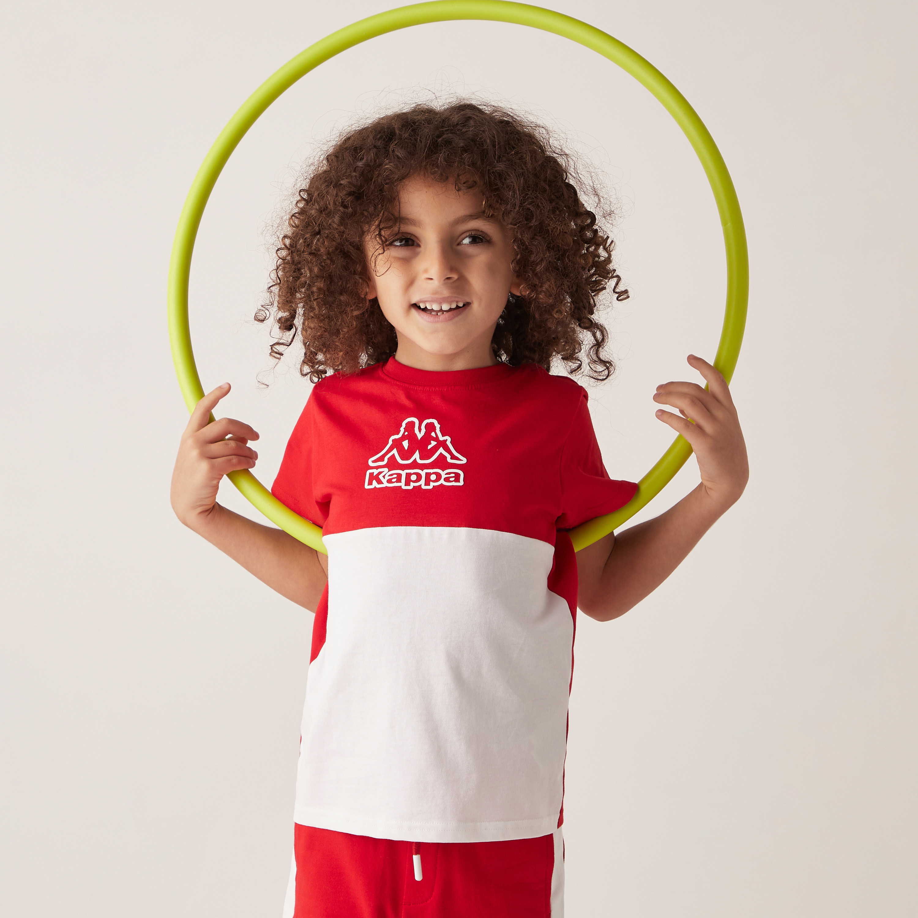Kappa Logo Print T-shirt with Round Neck and Short Sleeves-sports-boys-clothing-tops-image-1