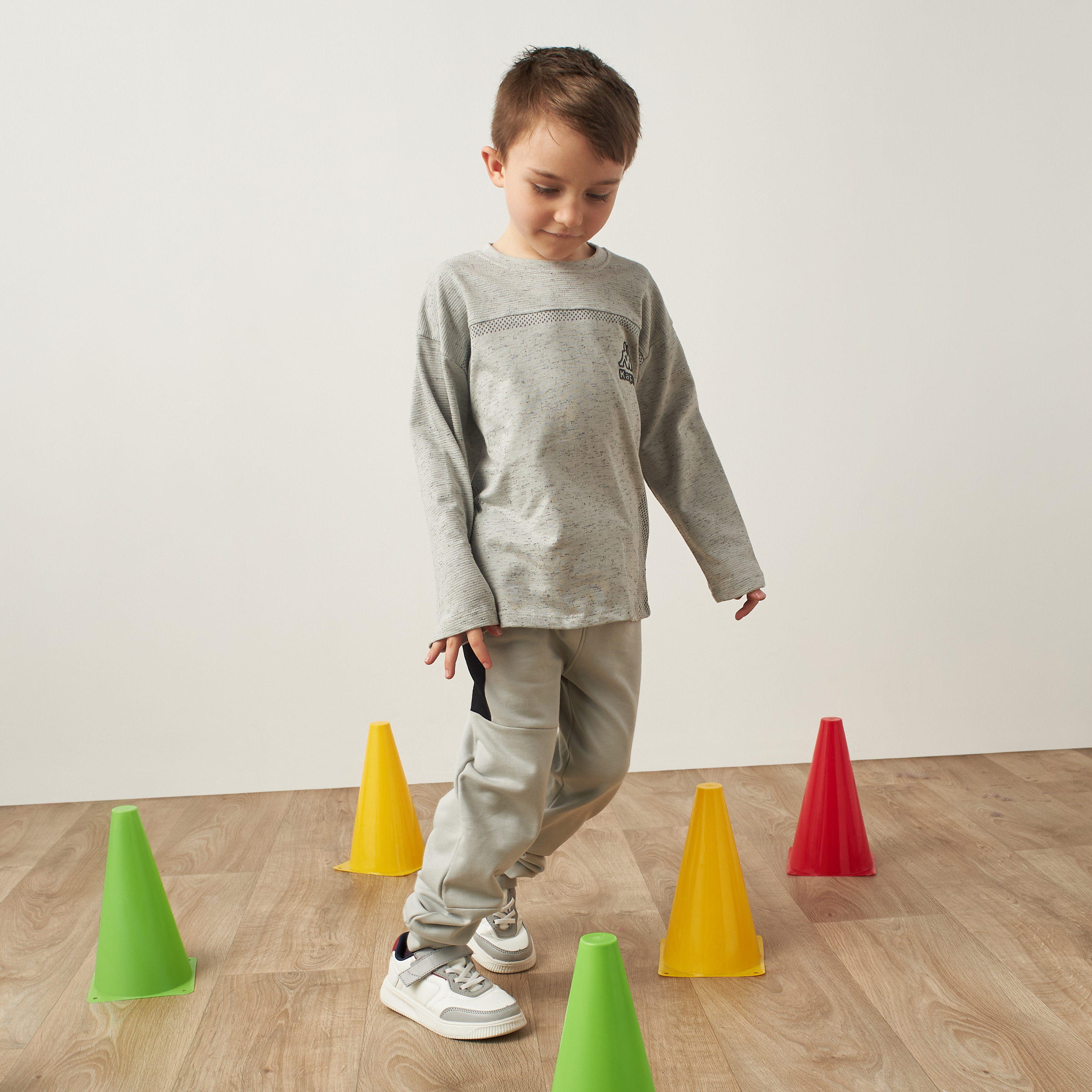 Kappa Logo Print Round Neck T-shirt with Long Sleeves-sports-boys-clothing-tops-image-2