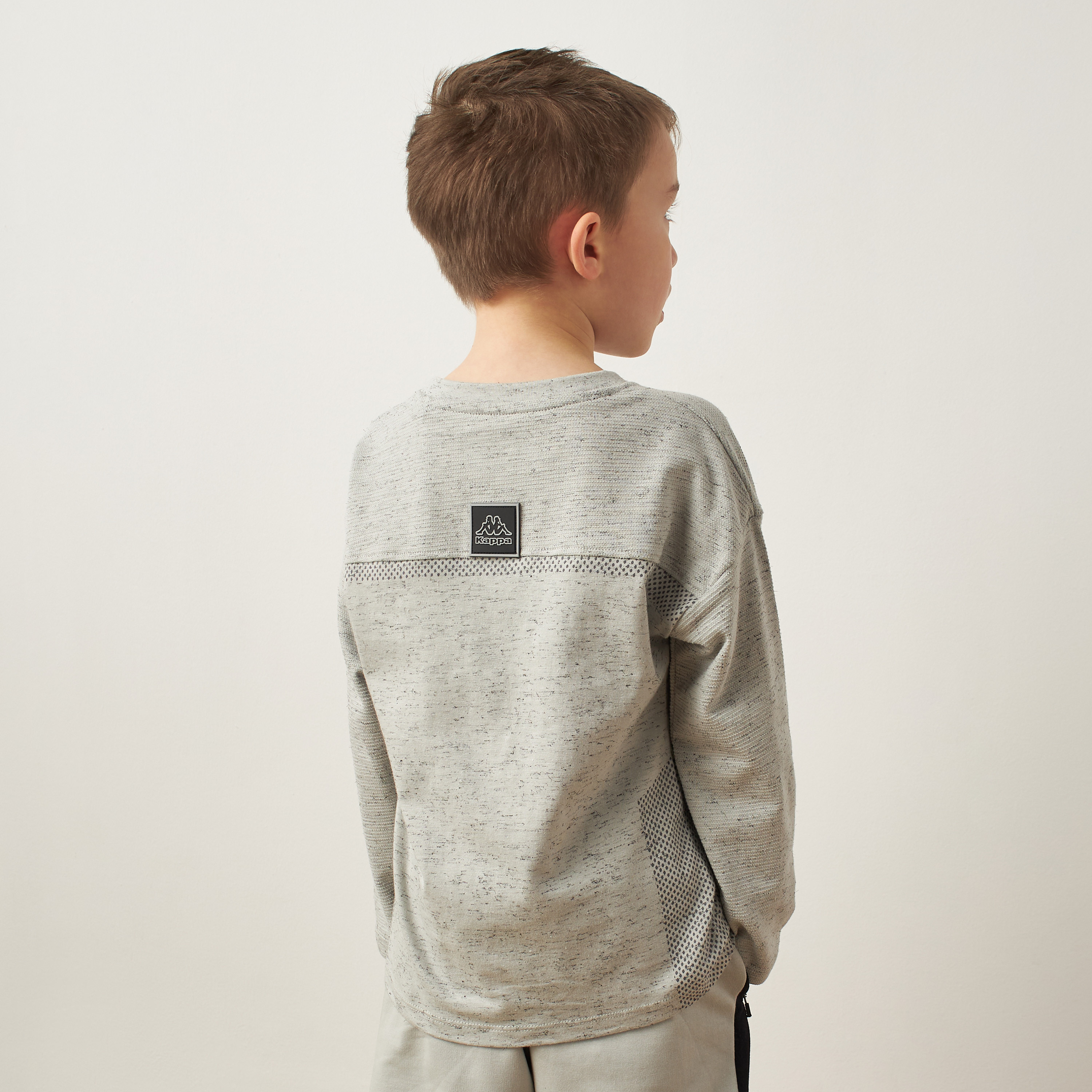 Kappa Logo Print Round Neck T-shirt with Long Sleeves-sports-boys-clothing-tops-image-4