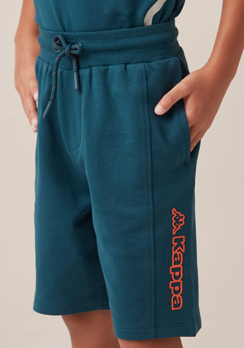 Kappa Logo Print Shorts with Drawstring Closure and Pockets-Shorts-image-3