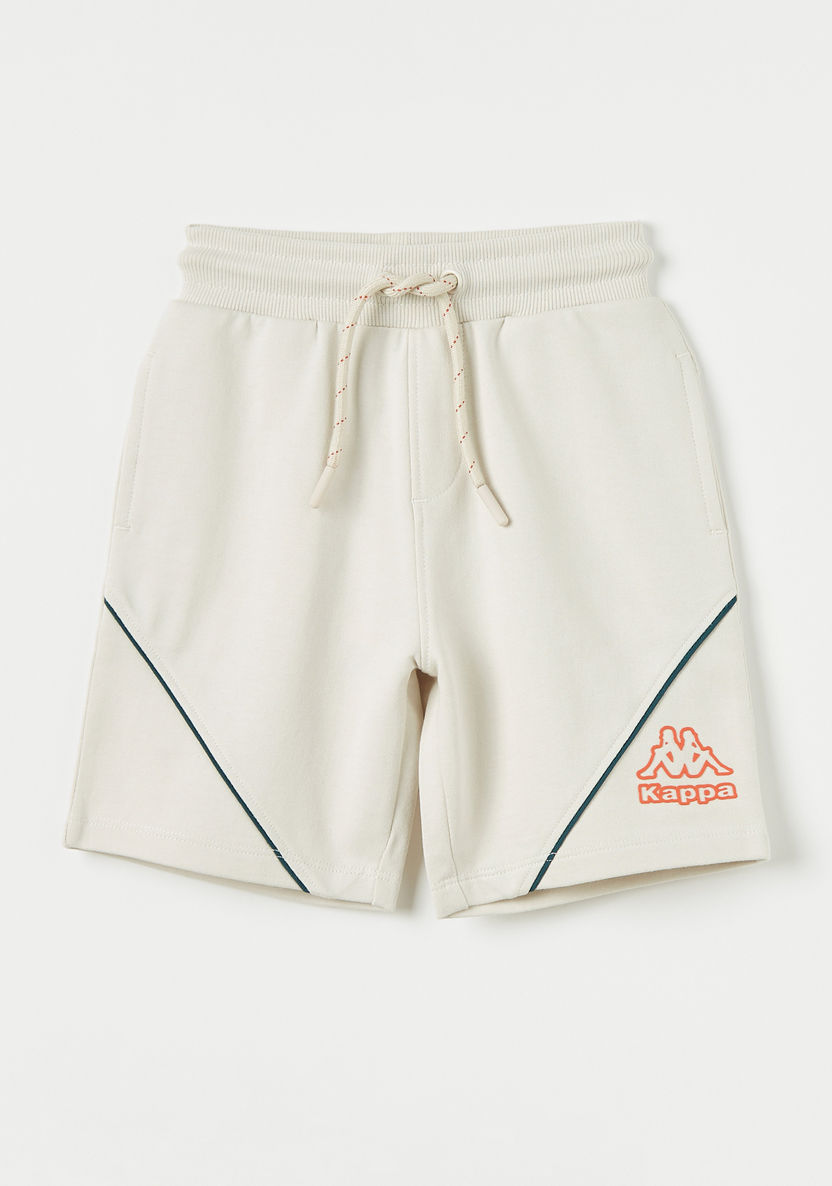 Kappa Logo Print Shorts with Drawstring Closure-Bottoms-image-0
