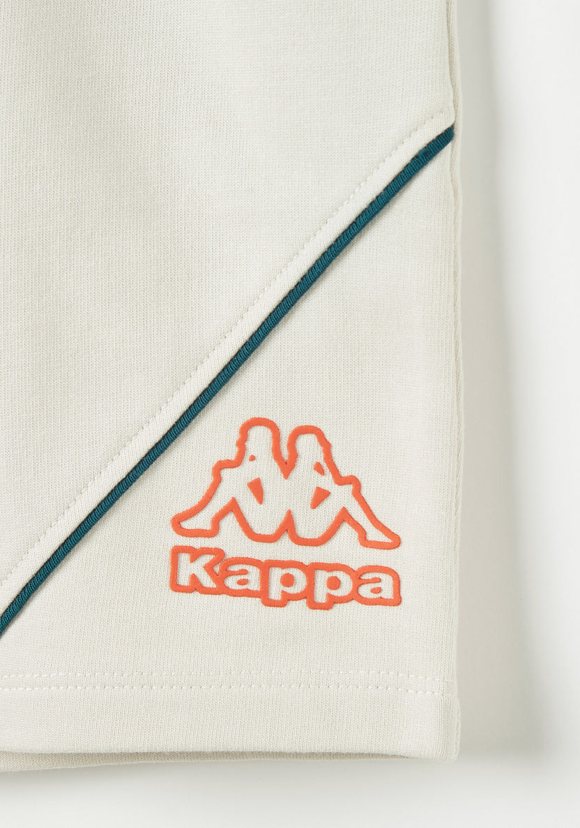 Kappa Logo Print Shorts with Drawstring Closure-Bottoms-image-2