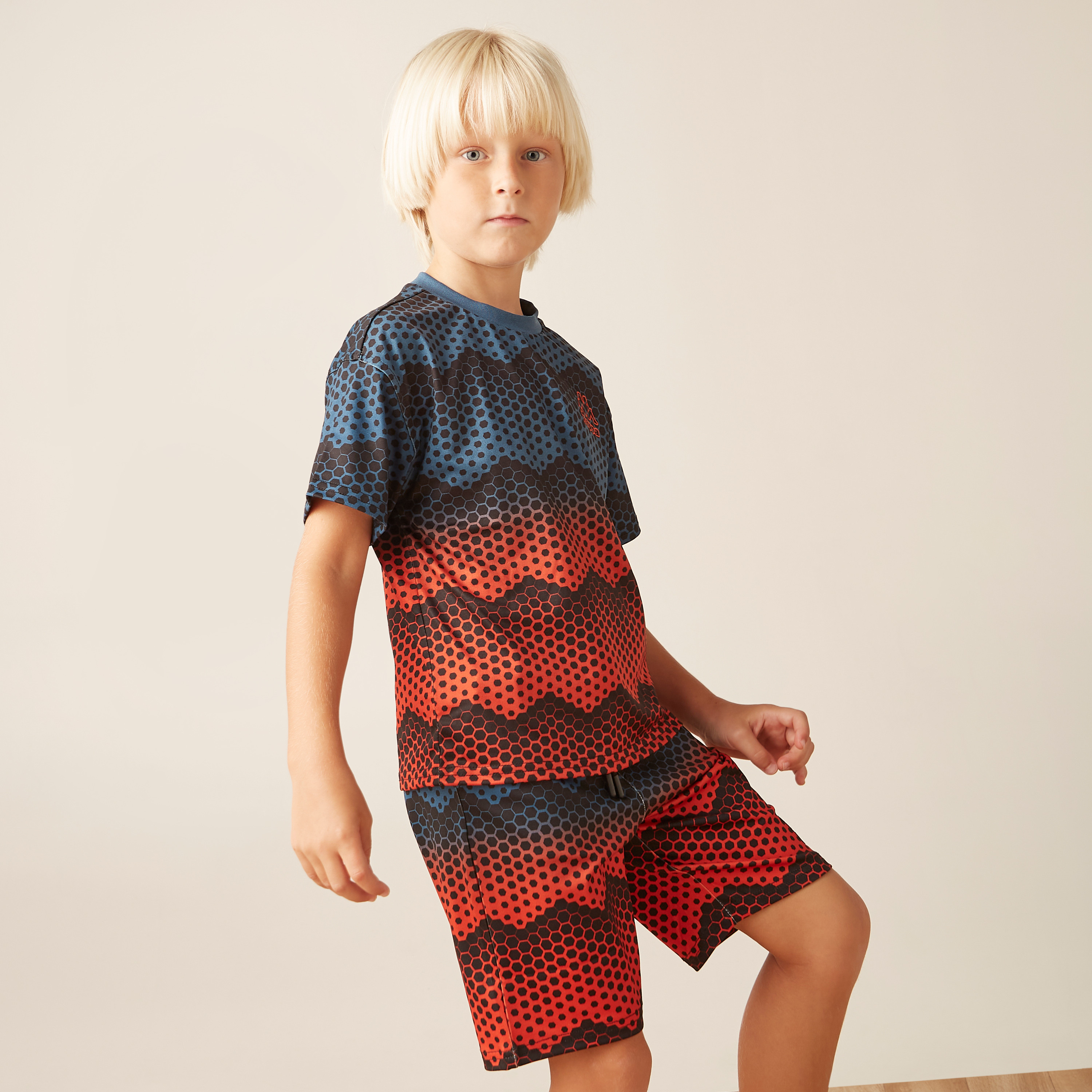 Kappa Printed Short Sleeves T-shirt and Shorts Set-boys-clothing-setsandcoords-image-2