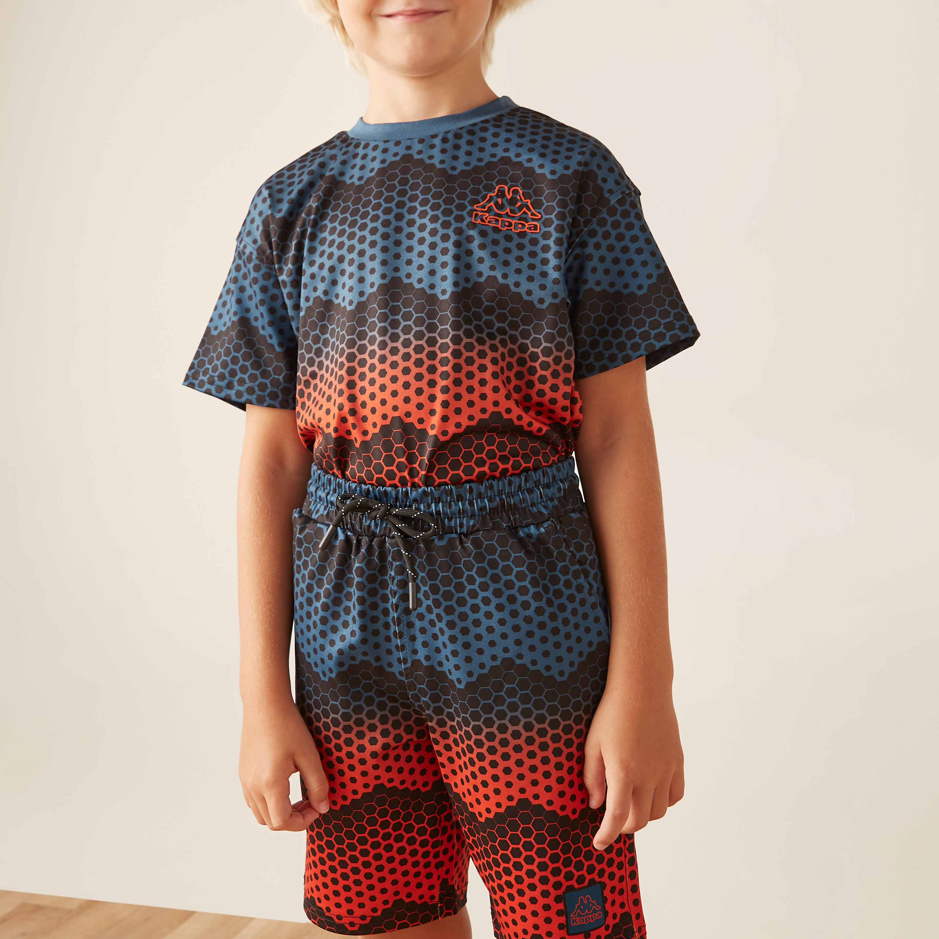 Kappa Printed Short Sleeves T-shirt and Shorts Set-boys-clothing-setsandcoords-image-3
