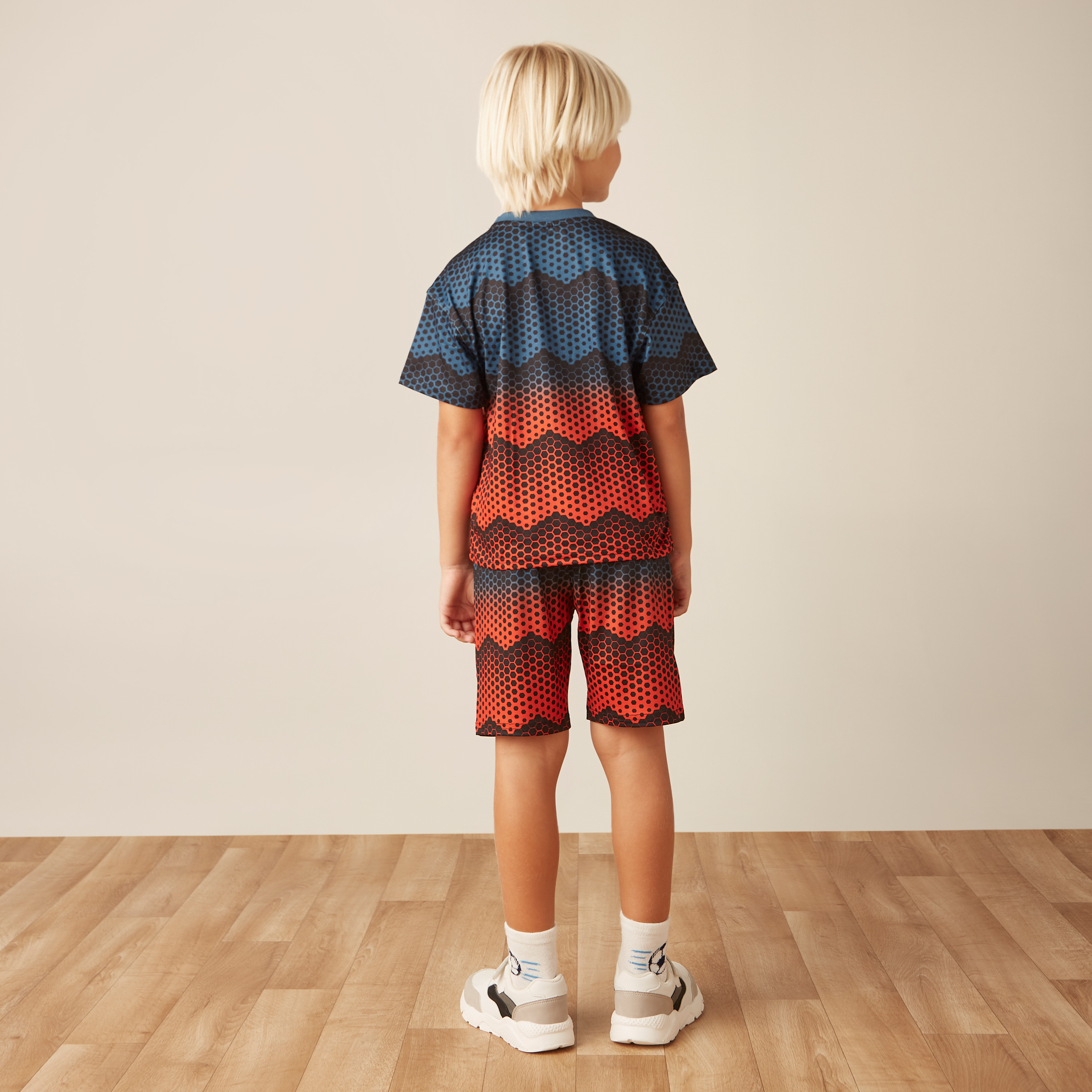 Kappa Printed Short Sleeves T-shirt and Shorts Set-boys-clothing-setsandcoords-image-4