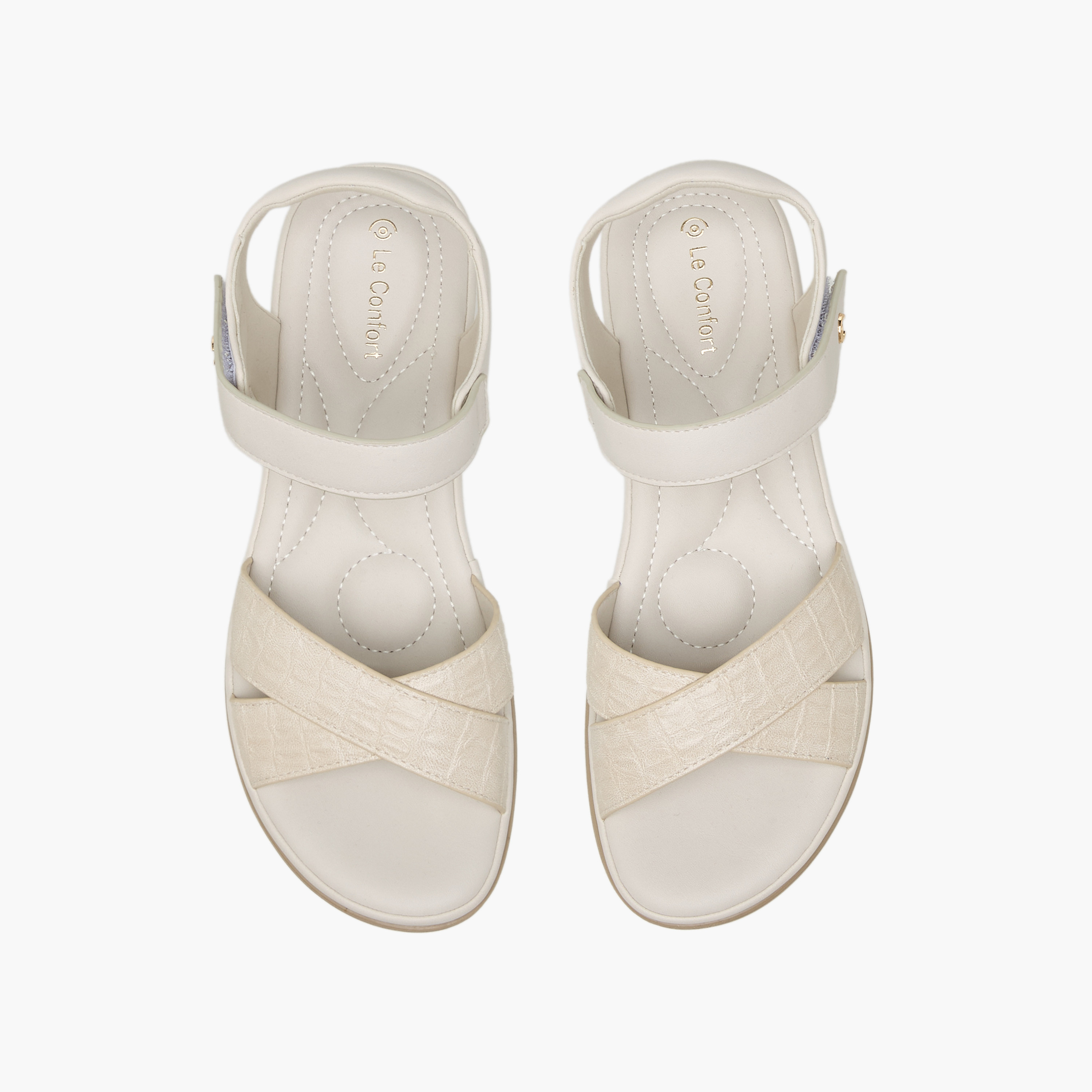 صندل بأحزمة وشريط إغلاق لاصق للنساء من لو كونفورت-women-shoes-flats-sandals-image-1