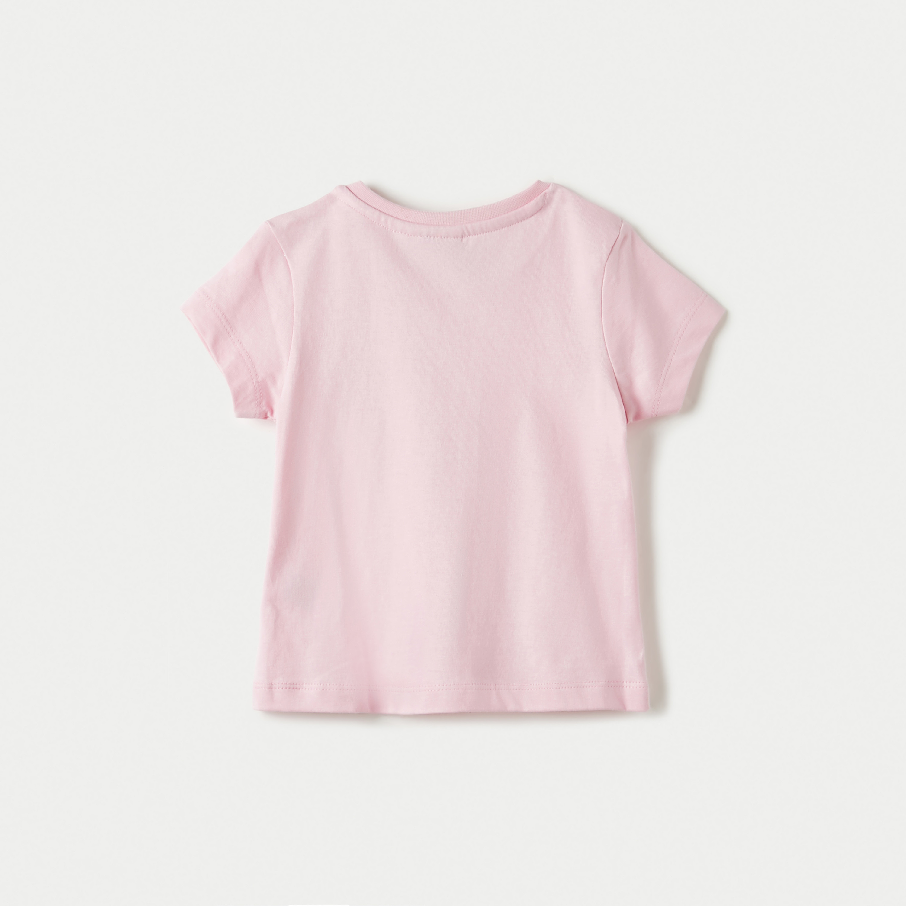 Juniors Printed T-shirt with Short Sleeves and Round Neck-baby-girls-clothing-tshirts-image-2