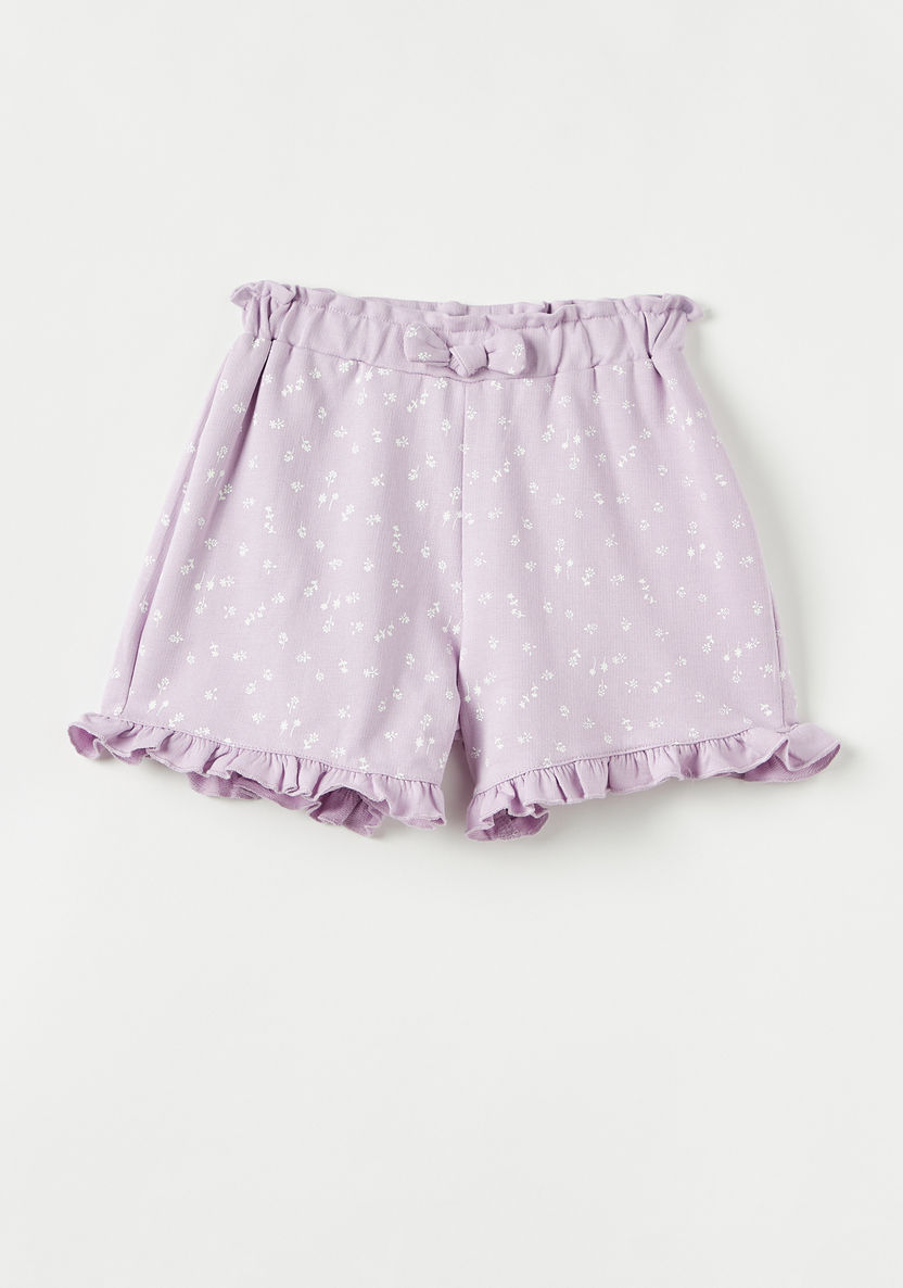 Juniors All-Over Floral Print Shorts with Ruffles-Shorts-image-0