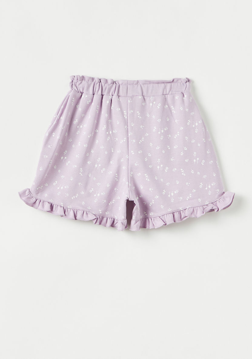 Juniors All-Over Floral Print Shorts with Ruffles-Shorts-image-3