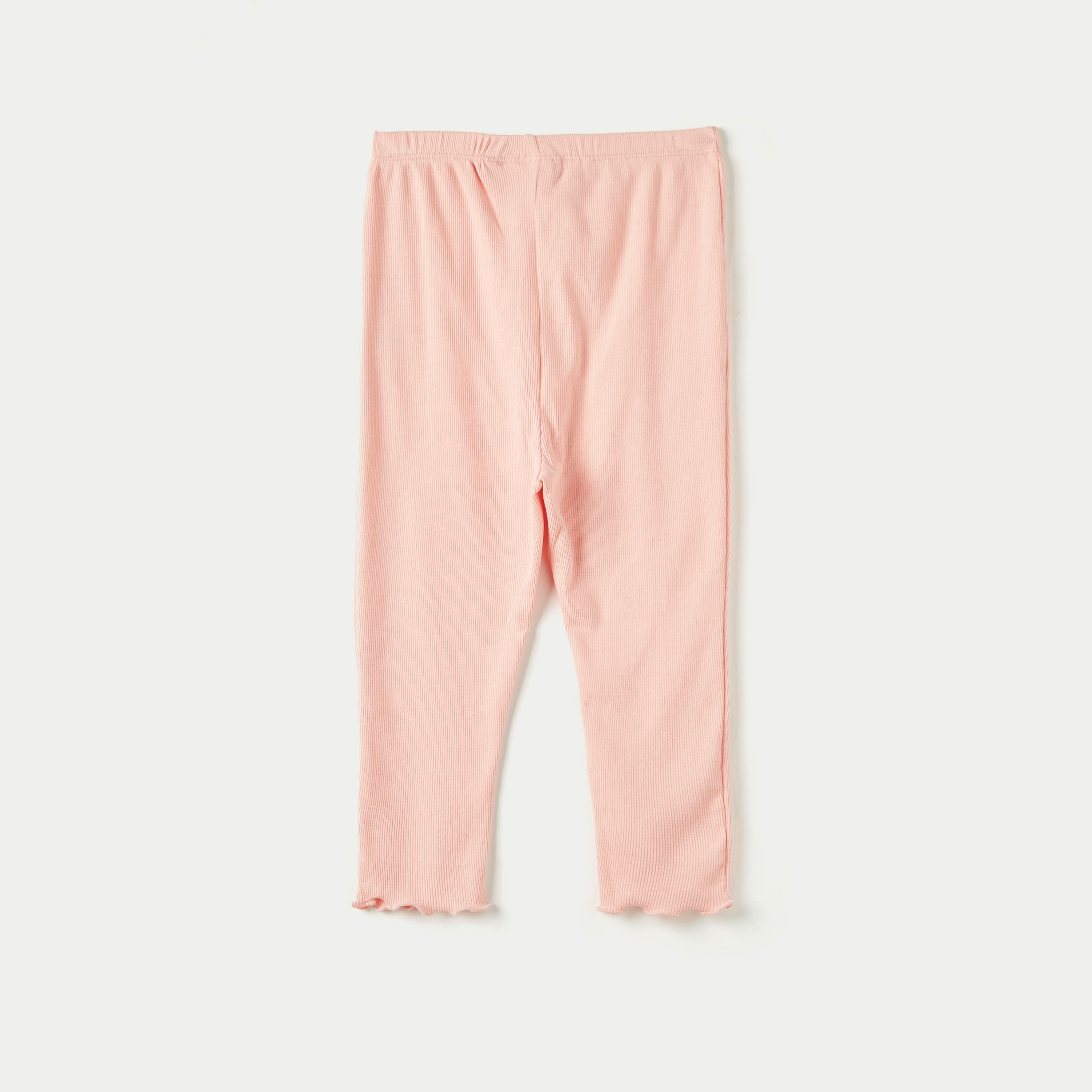 Juniors Ribbed Leggings with Elasticated Waistband-baby-girls-clothing-bottoms-leggings-image-4