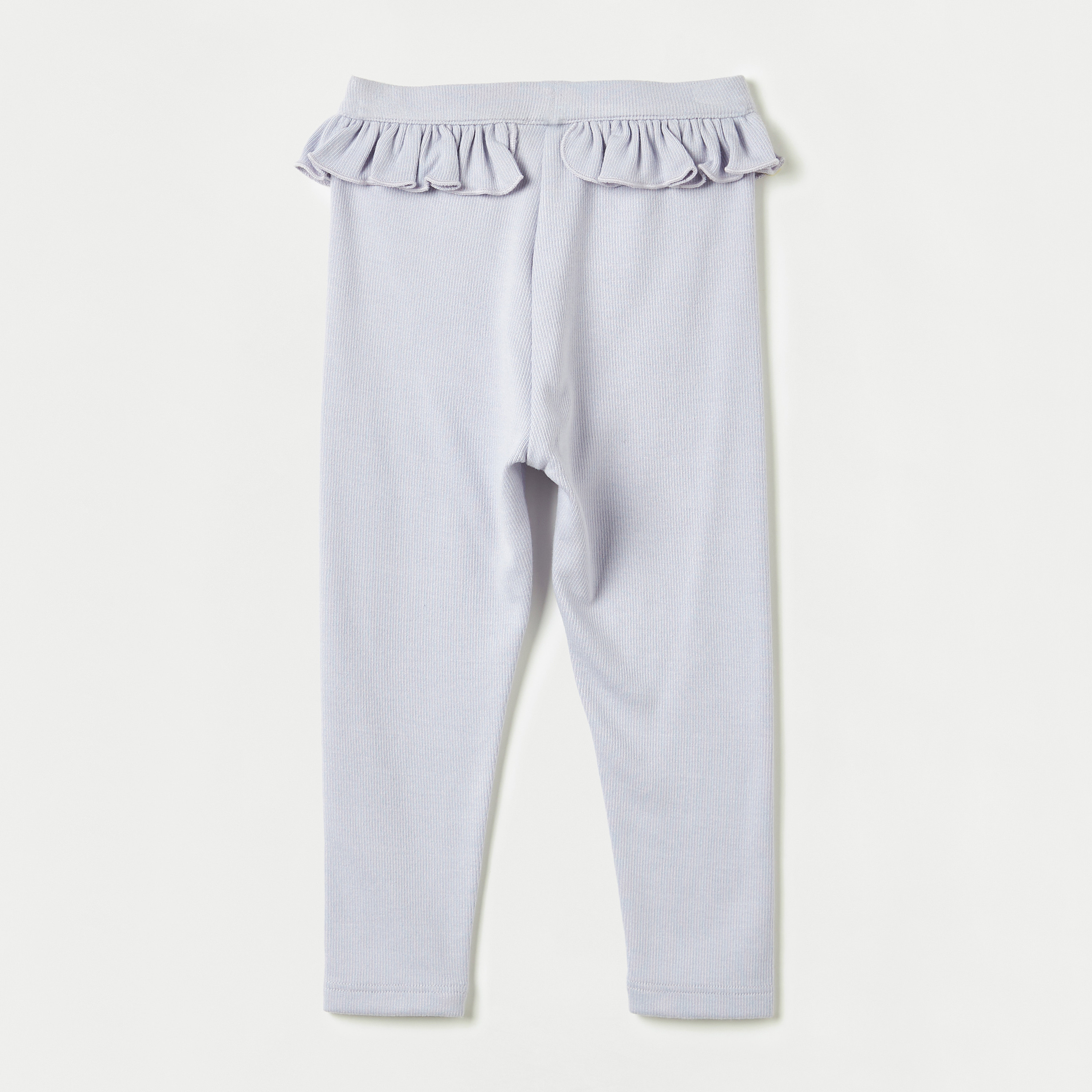 Juniors Ruffle Detail Leggings with Elasticated Waistband-baby-girls-clothing-bottoms-leggings-image-4