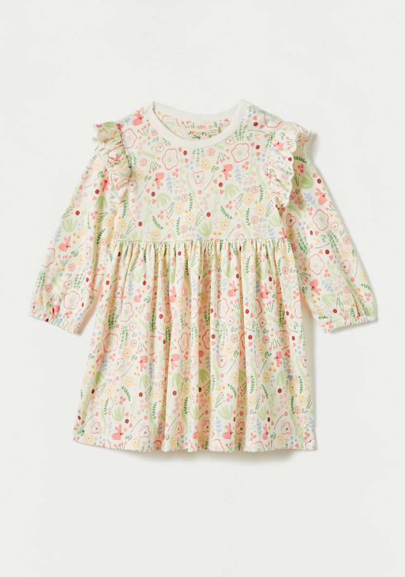 Buy Baby Girls' Juniors All-Over Floral Print Dress with Long Sleeves ...