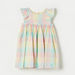 Juniors All-Over Checked A-line Dress with Ruffle Sleeves and Round Neck-Dresses%2C Gowns and Frocks-thumbnailMobile-0