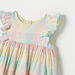 Juniors All-Over Checked A-line Dress with Ruffle Sleeves and Round Neck-Dresses%2C Gowns and Frocks-thumbnail-1