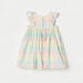 Juniors All-Over Checked A-line Dress with Ruffle Sleeves and Round Neck-Dresses%2C Gowns and Frocks-thumbnailMobile-3