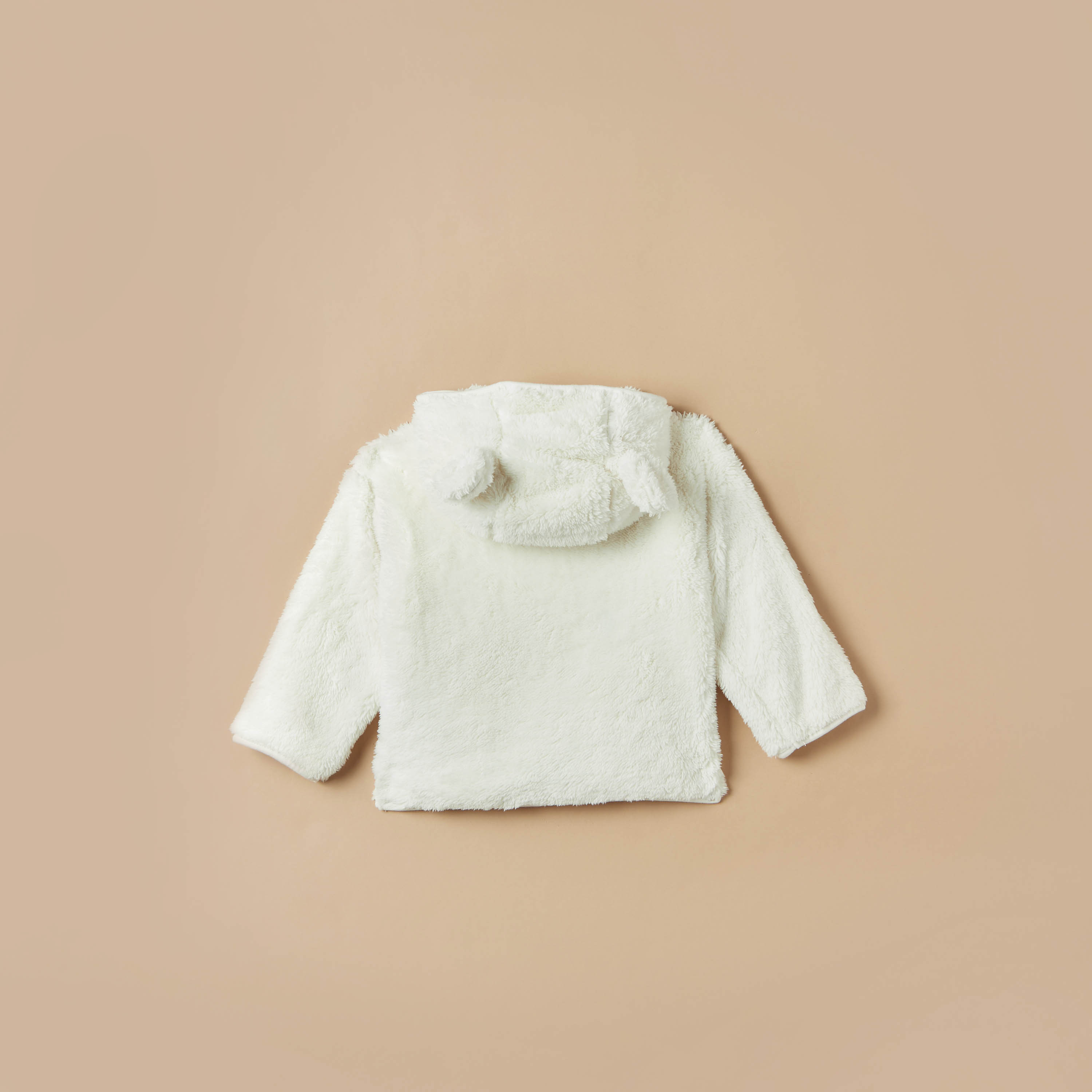 Juniors Textured Jacket with Hood and Zip Closure-baby-girls-clothing-jumpersandcardigans-image-4