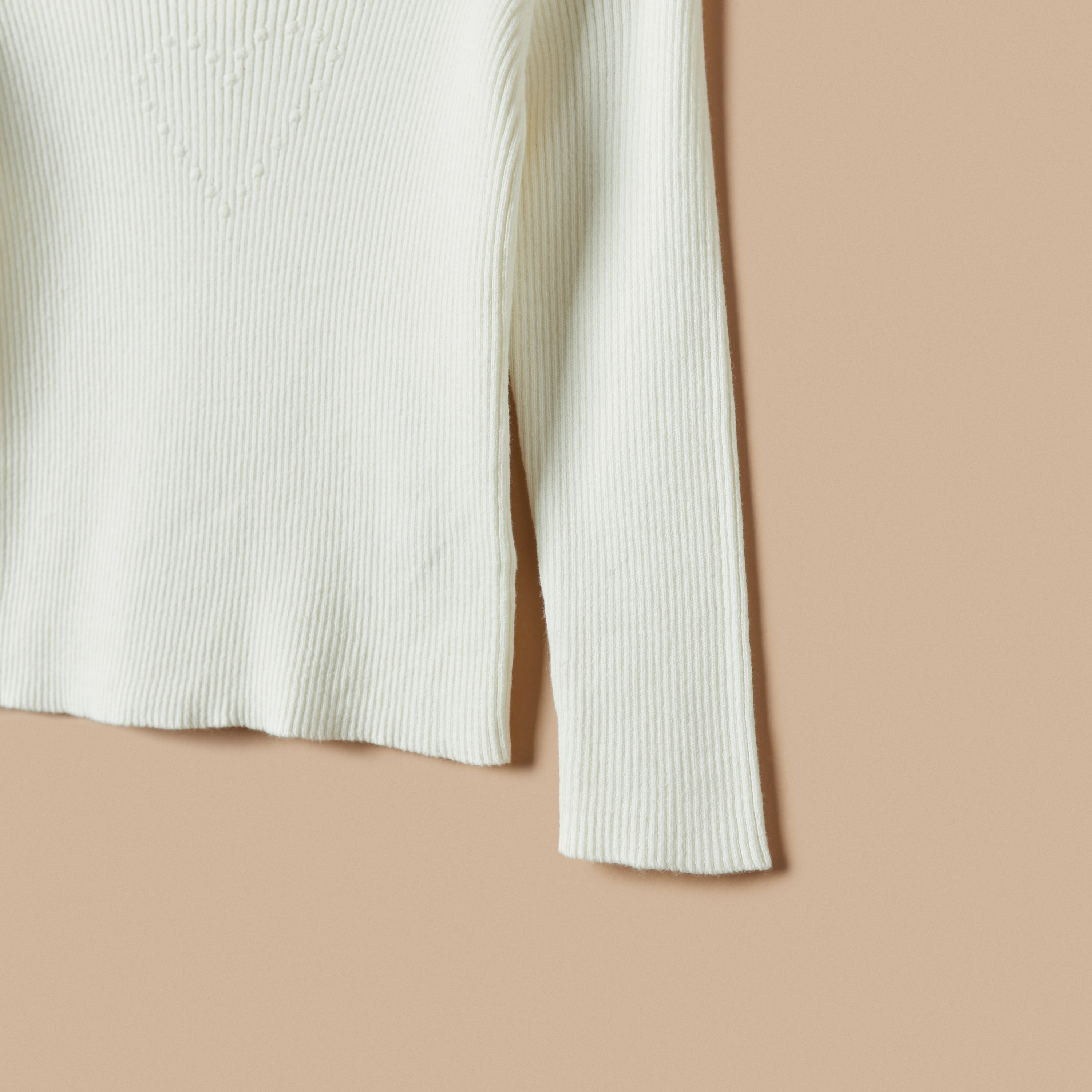 بلوفر بارز الملمس بأكمام طويلة وتفاصيل كشكش من جونيورز-baby-girls-clothing-jumpersandcardigans-image-4