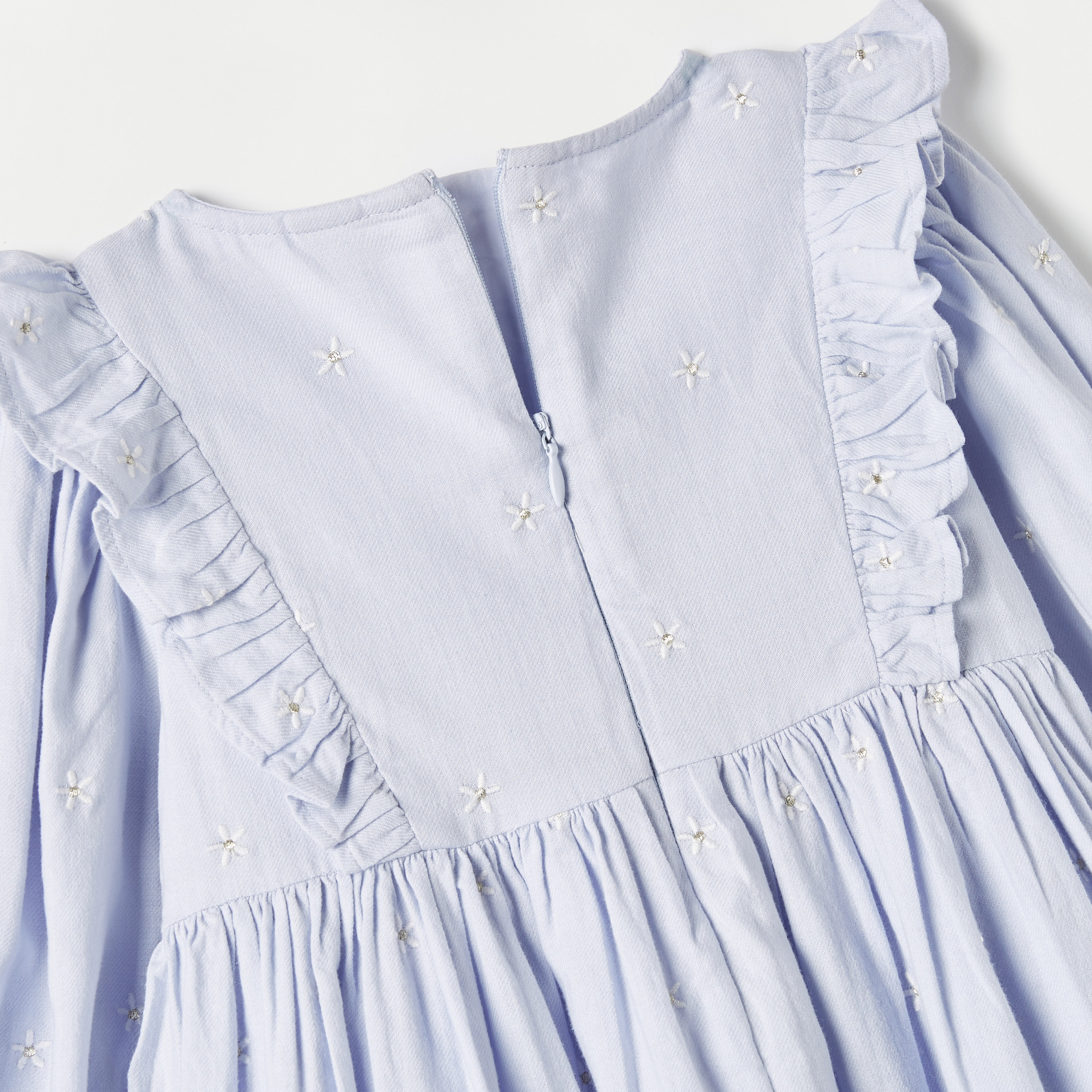 Juniors Floral Embroidered Dress with Long Sleeves and Ruffle Detail-baby-girls-clothing-dressesandjumpsuits-image-4