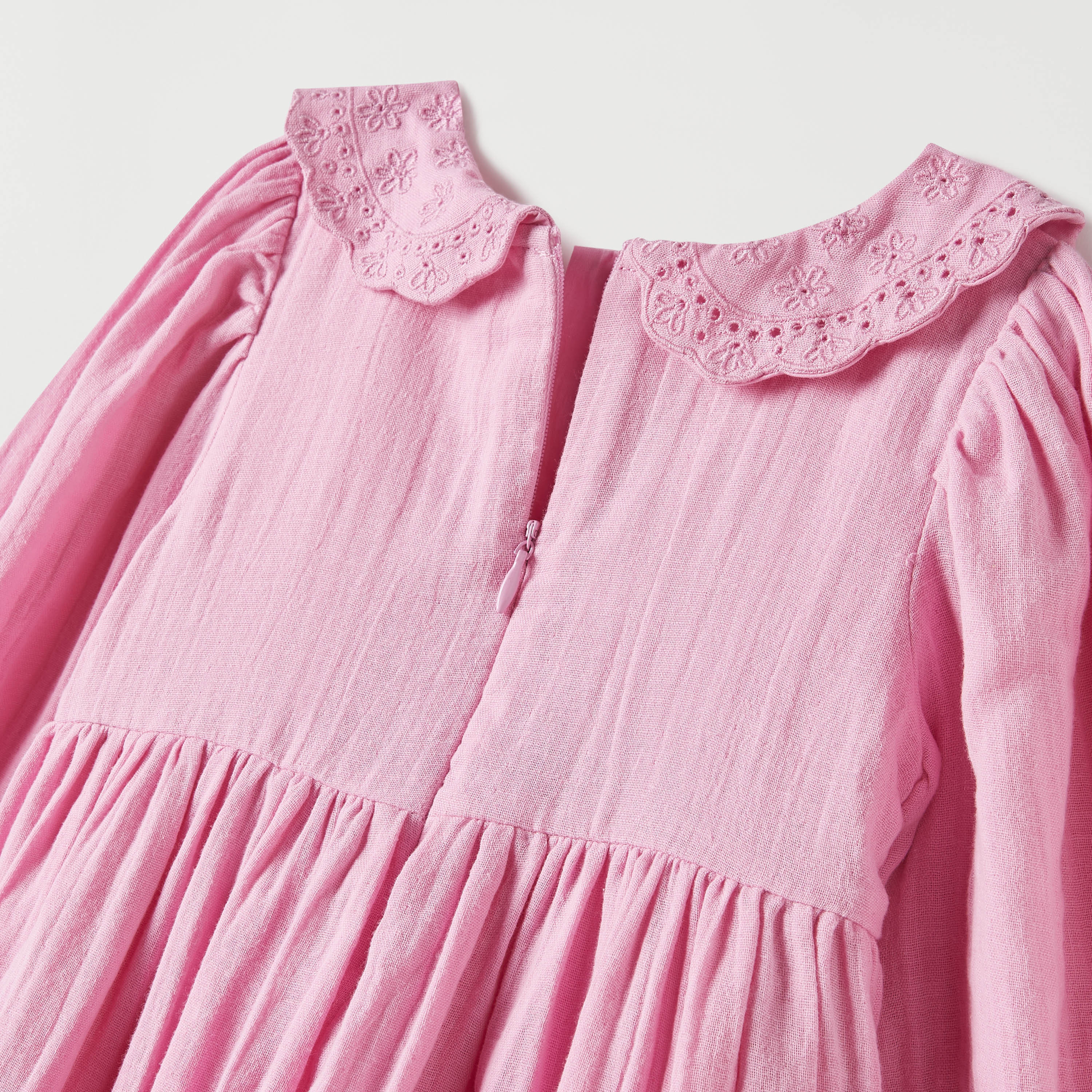 Juniors Solid Tiered Dress with Long Sleeves and Peter Pan Collar-baby-girls-clothing-dressesandjumpsuits-image-4