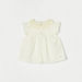Giggles Solid A-line Top with Crochet Peter Pan Collar and Ruffled Sleeves-Blouses-thumbnail-0