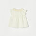 Giggles Solid A-line Top with Crochet Peter Pan Collar and Ruffled Sleeves-Blouses-thumbnail-3