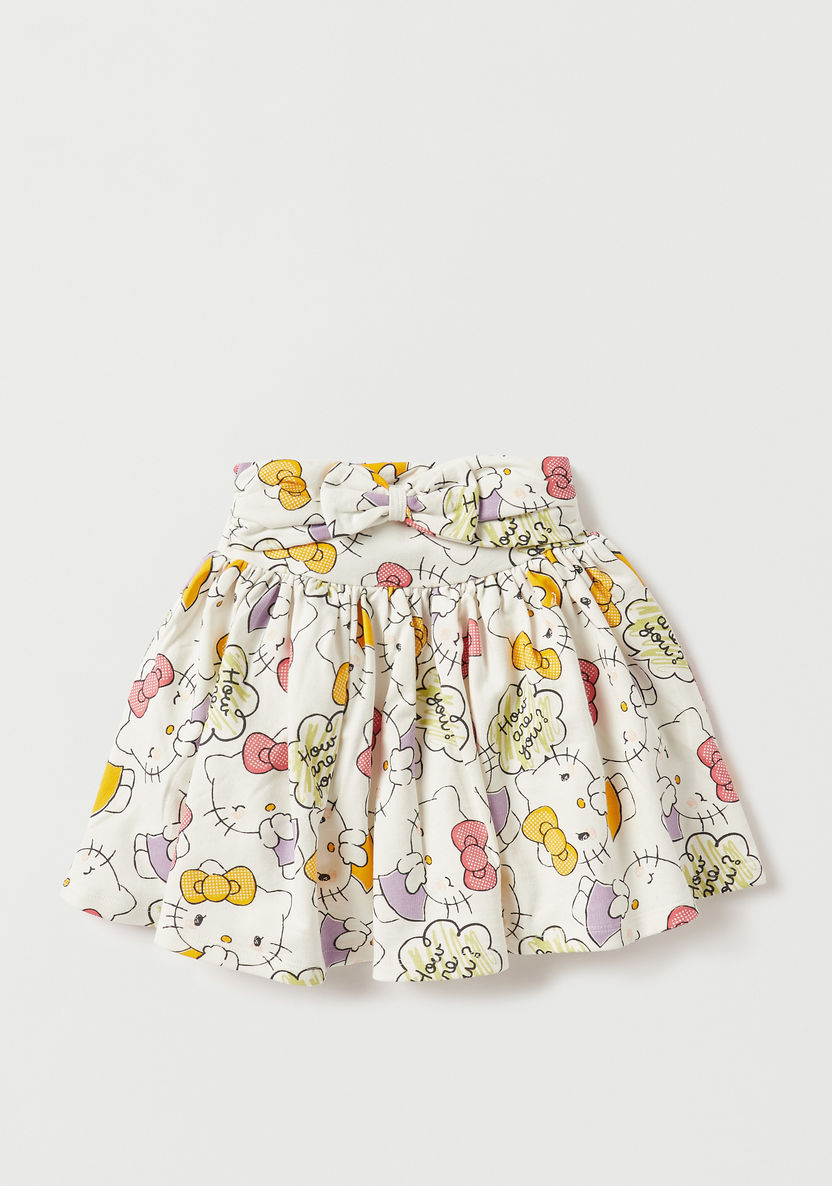Sanrio Hello Kitty Print T-shirt and Elasticated Skirt Set-Clothes Sets-image-2