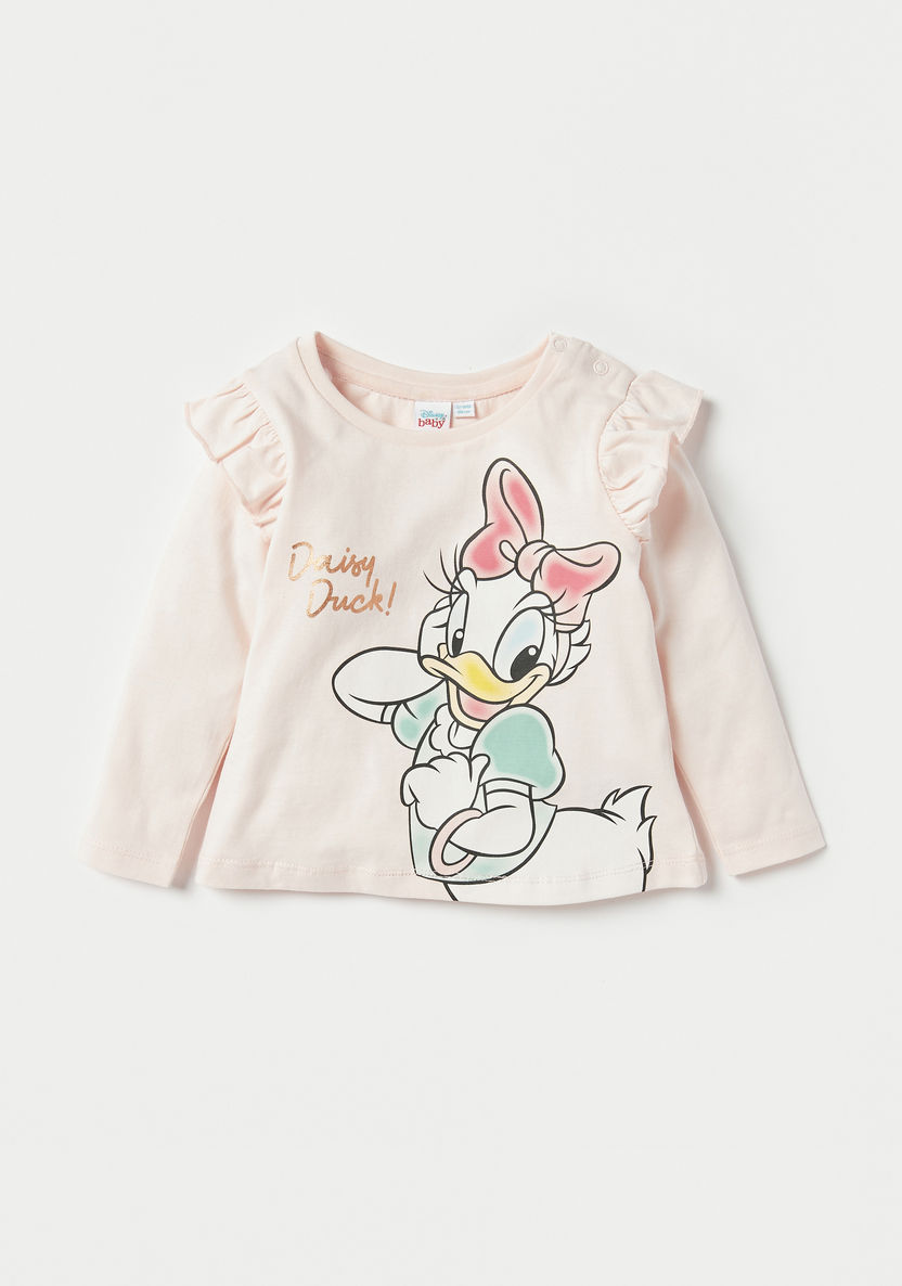 Disney Daisy Duck Print T-shirt and Mesh A-line Skirt Set-Clothes Sets-image-1