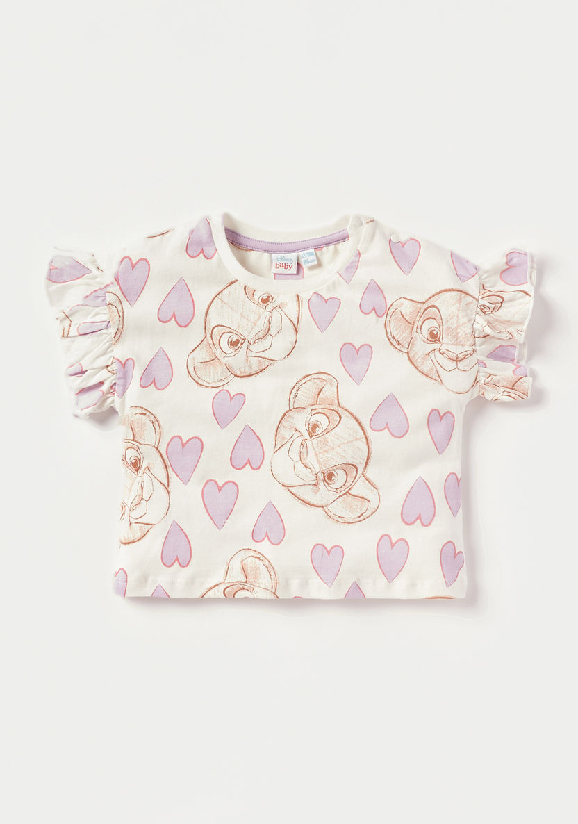 Disney Simba Print T-shirt and Flared Leggings Set-Clothes Sets-image-1