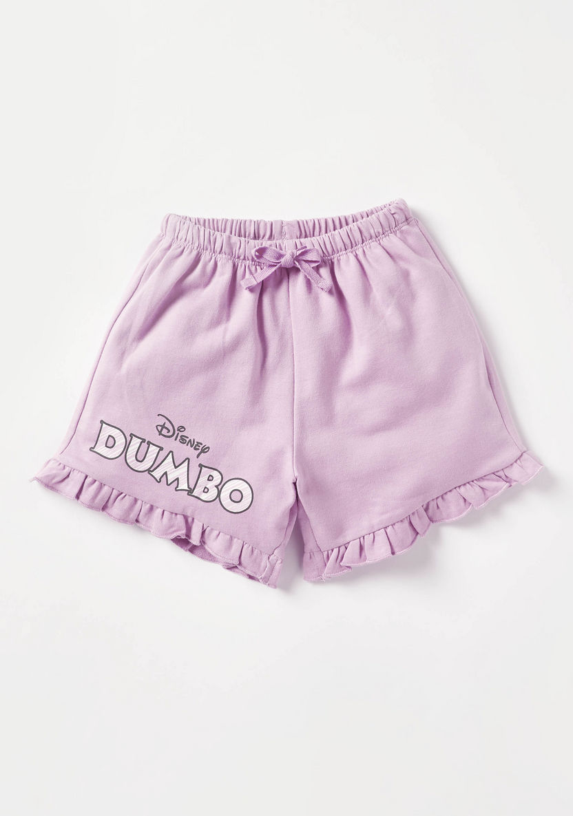Disney Dumbo Print T-shirt and Shorts Set-Clothes Sets-image-2