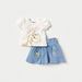 Tweety Print T-shirt with Skirt-Clothes Sets-thumbnailMobile-0