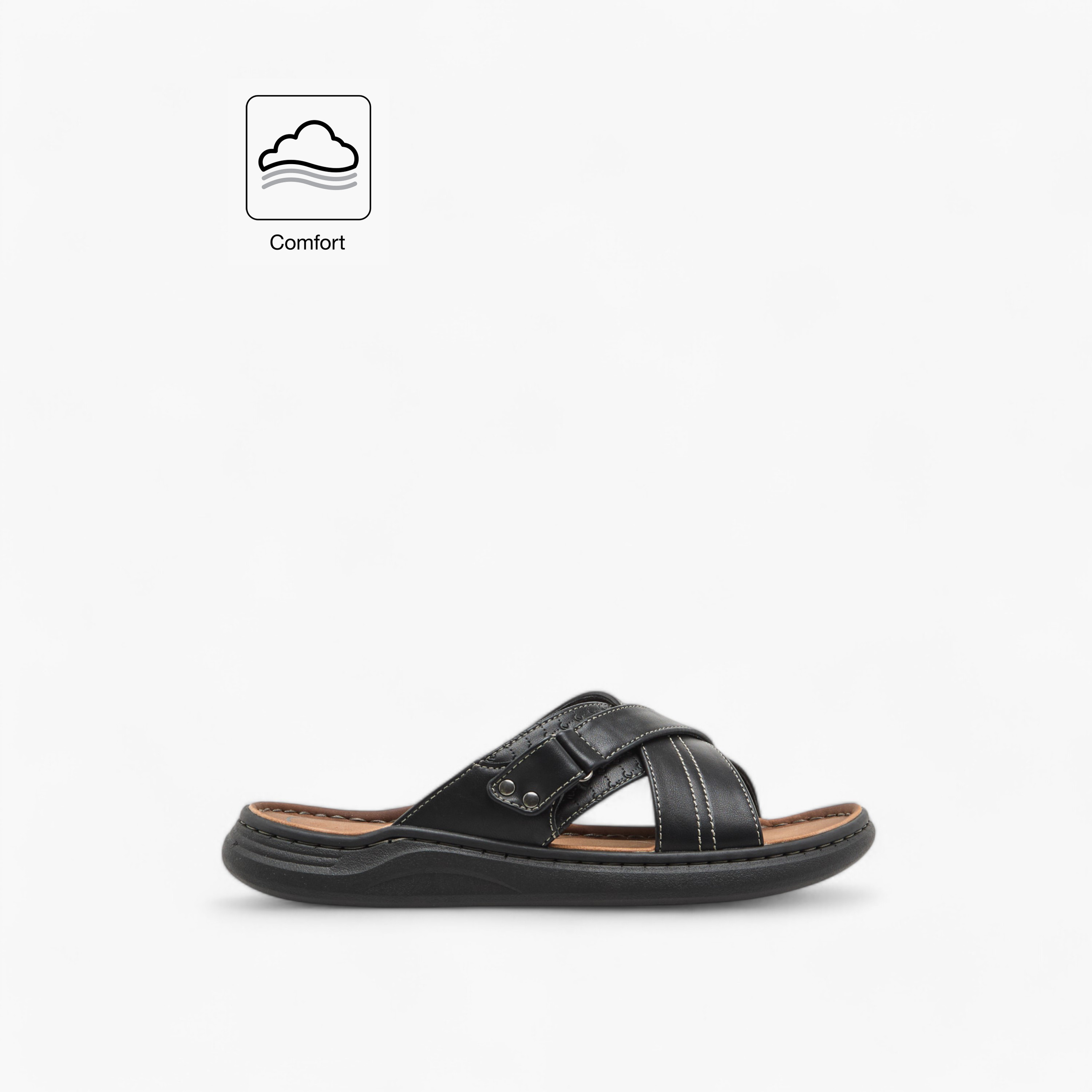 Le Confort Stitch Detail Cross Strap Comfort Sandals-men-shoes-sandals-image-2