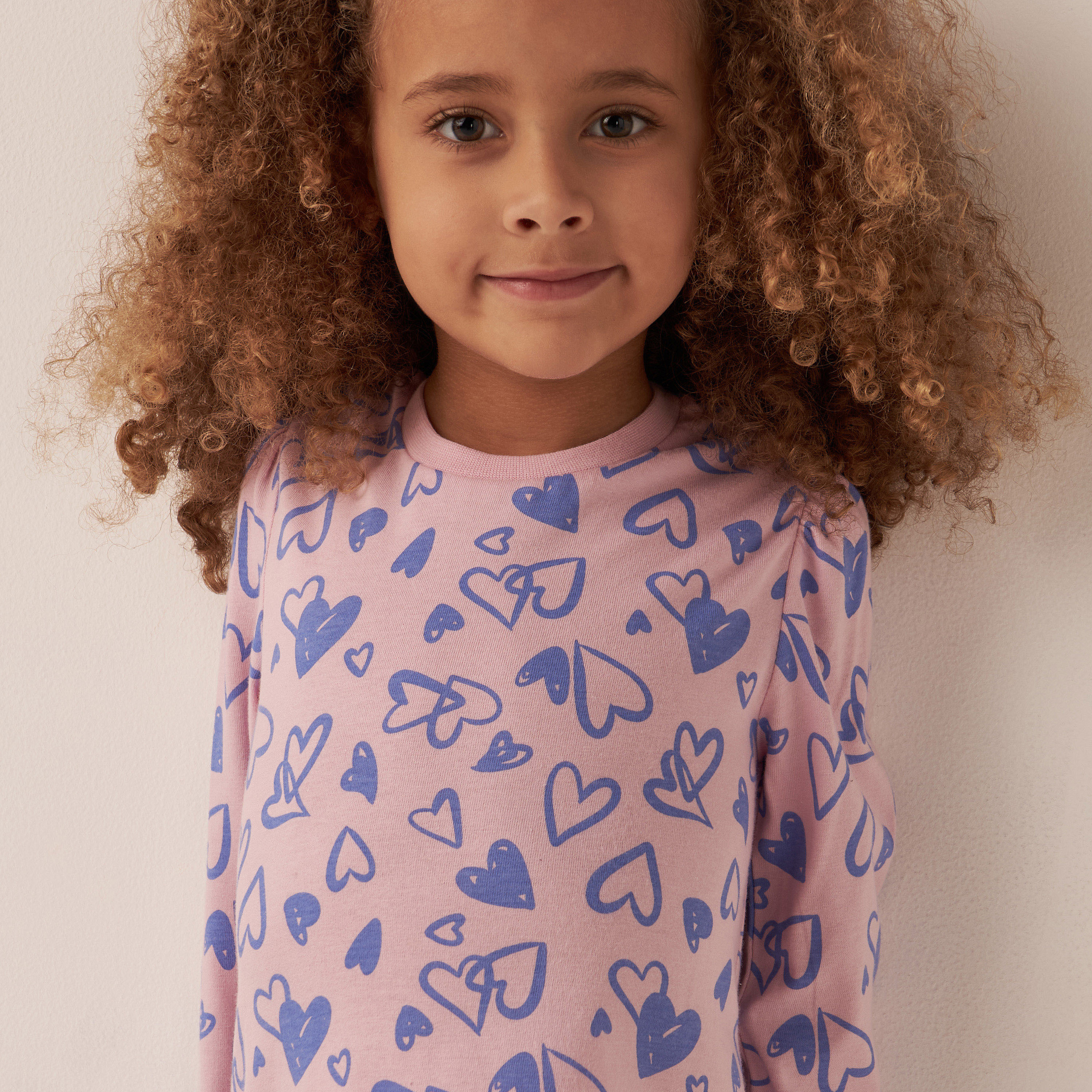 Juniors All-Over Heart Print T-shirt with Long Sleeves-girls-clothing-tshirts-image-4
