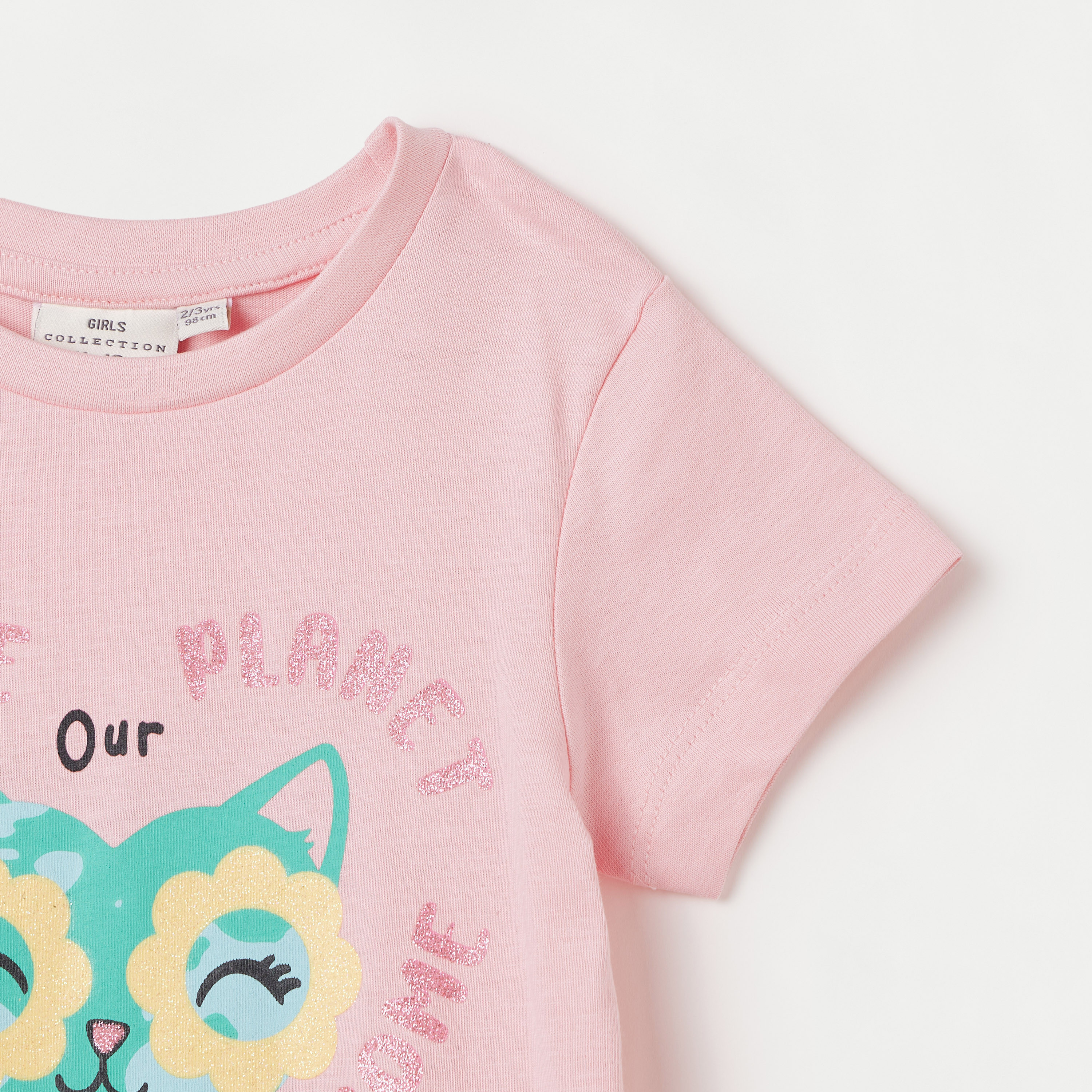 Juniors Graphic Print T-shirt with Short Sleeves-girls-clothing-tshirts-image-4