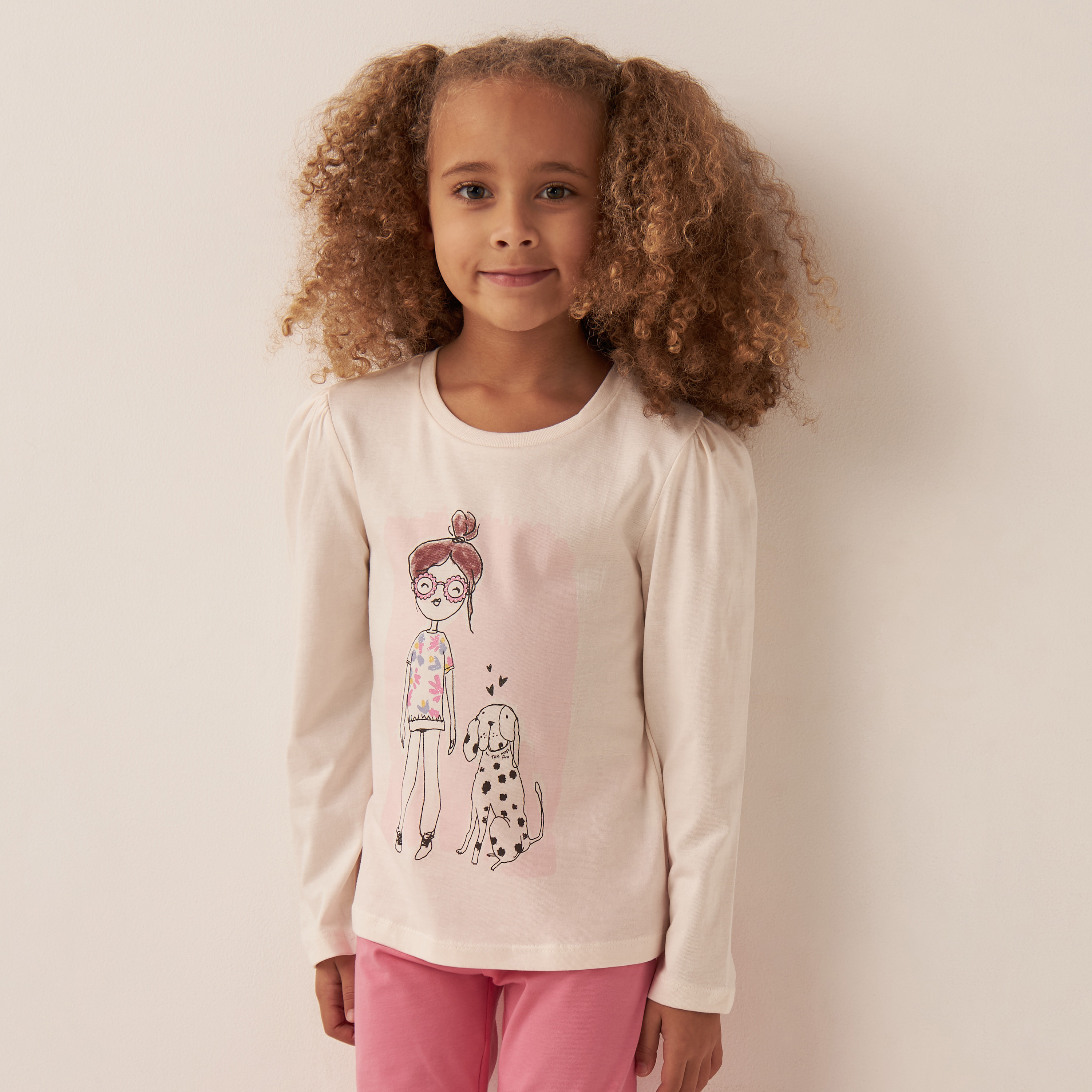 تيشيرت بأكمام طويلة وطبعات من جونيورز-girls-clothing-tshirts-image-1