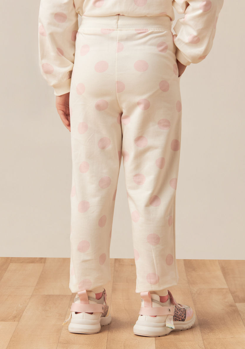 Juniors All-Over Polka Dot Print Joggers with Pockets and Elasticated Waistband-Pants-image-3