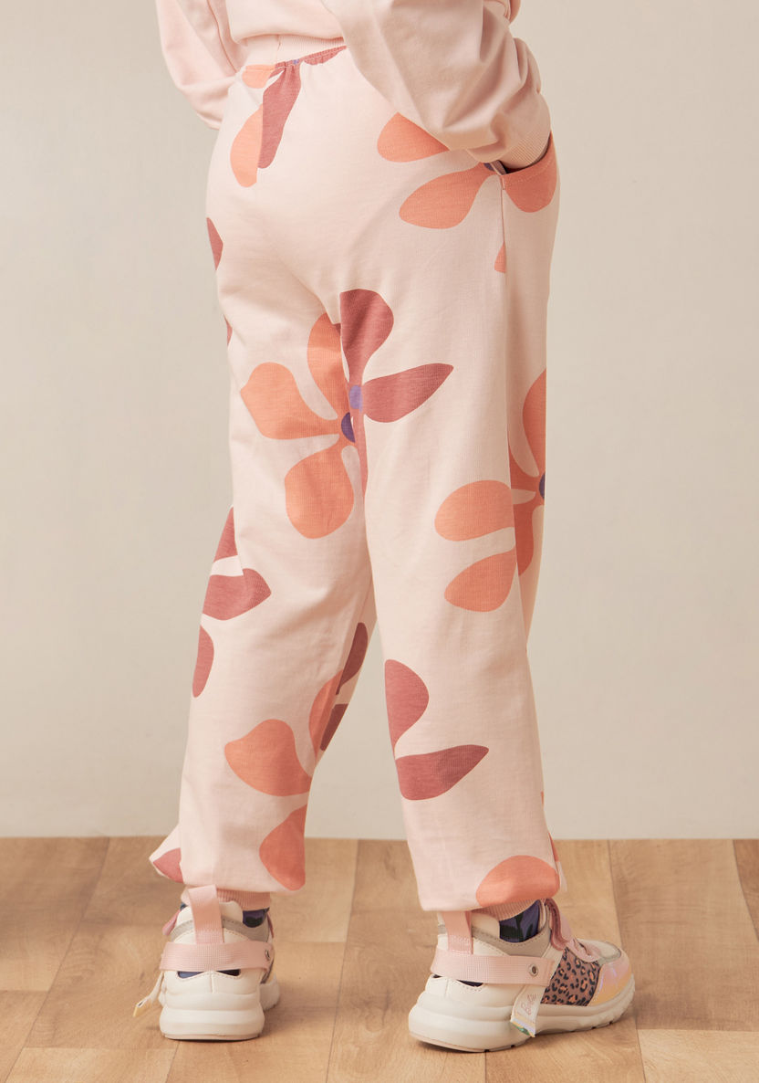 Juniors All-Over Floral Print Joggers with Pockets and Elasticated Waistband-Pants-image-3