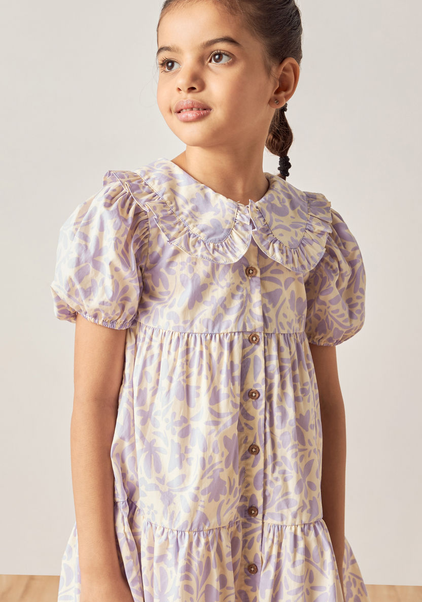 Juniors All-Over Floral Print Button Through Dress-Dresses%2C Gowns and Frocks-image-2