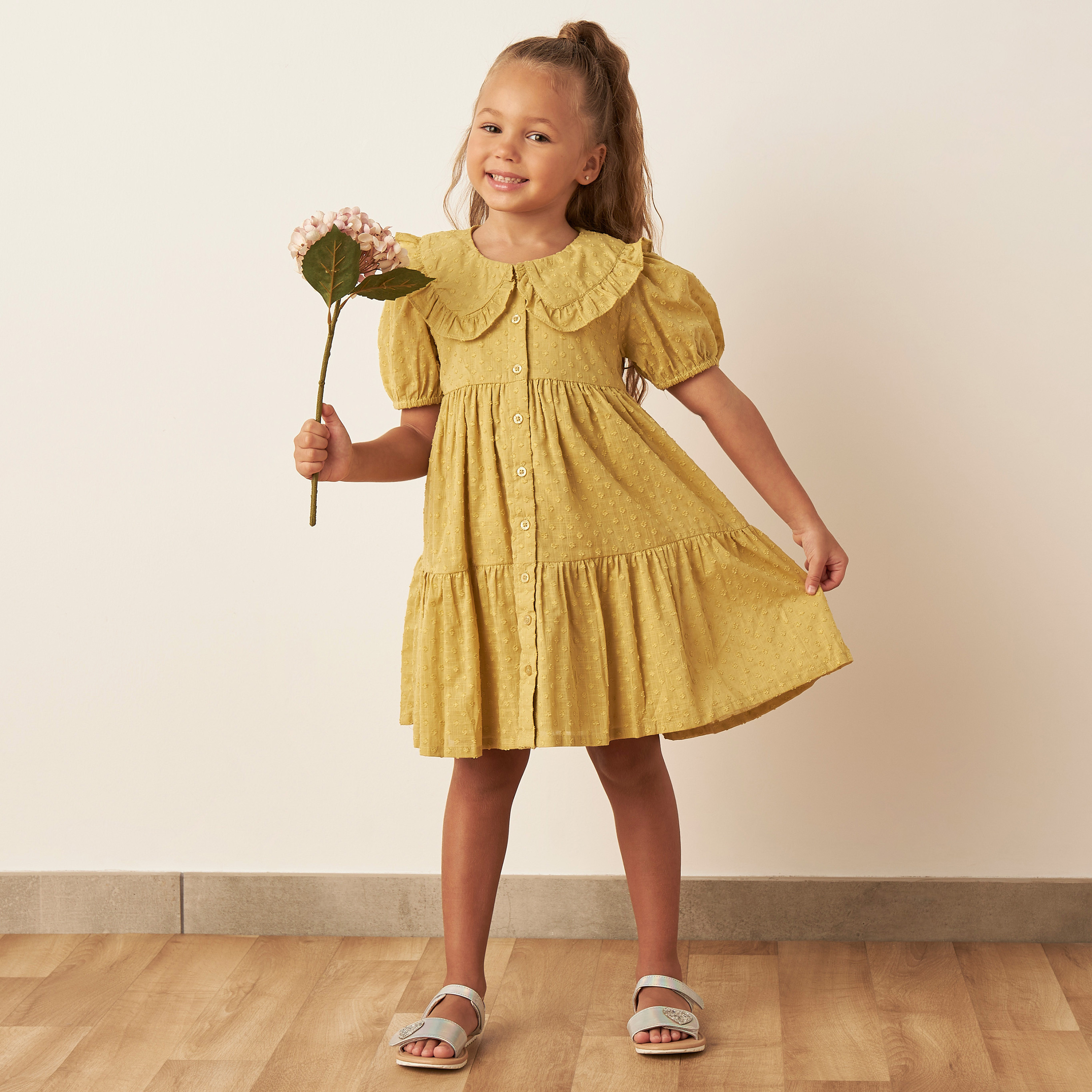 Girls puff hotsell sleeve dress