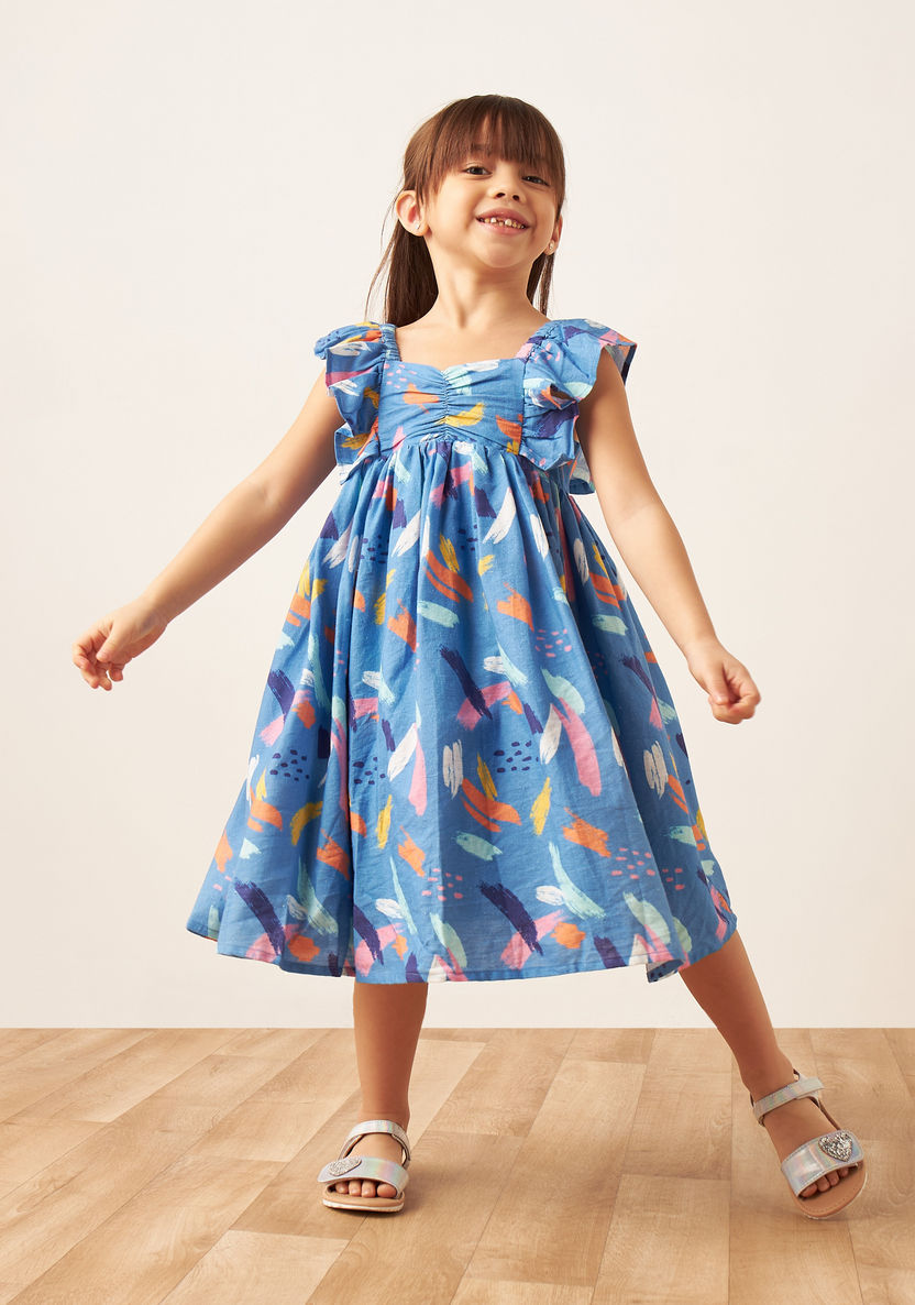 Juniors All-Over Print Sleeveless Dress-Dresses%2C Gowns and Frocks-image-0