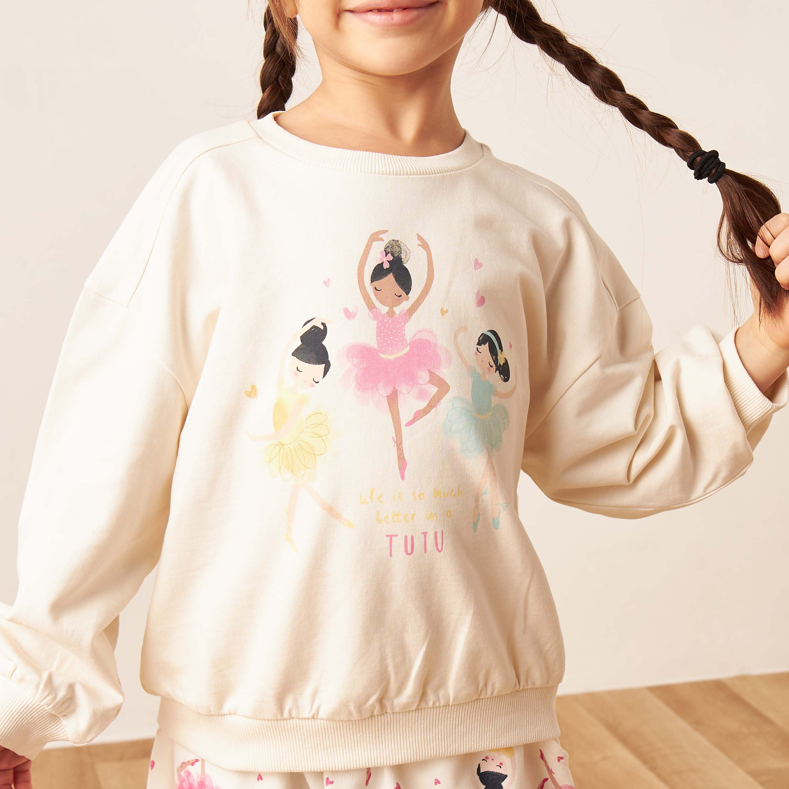 سويت شيرت بأكمام طويلة وطبعات باليرينا من جونيورز-baby-girls-clothing-winterwear-sweatshirts-image-3