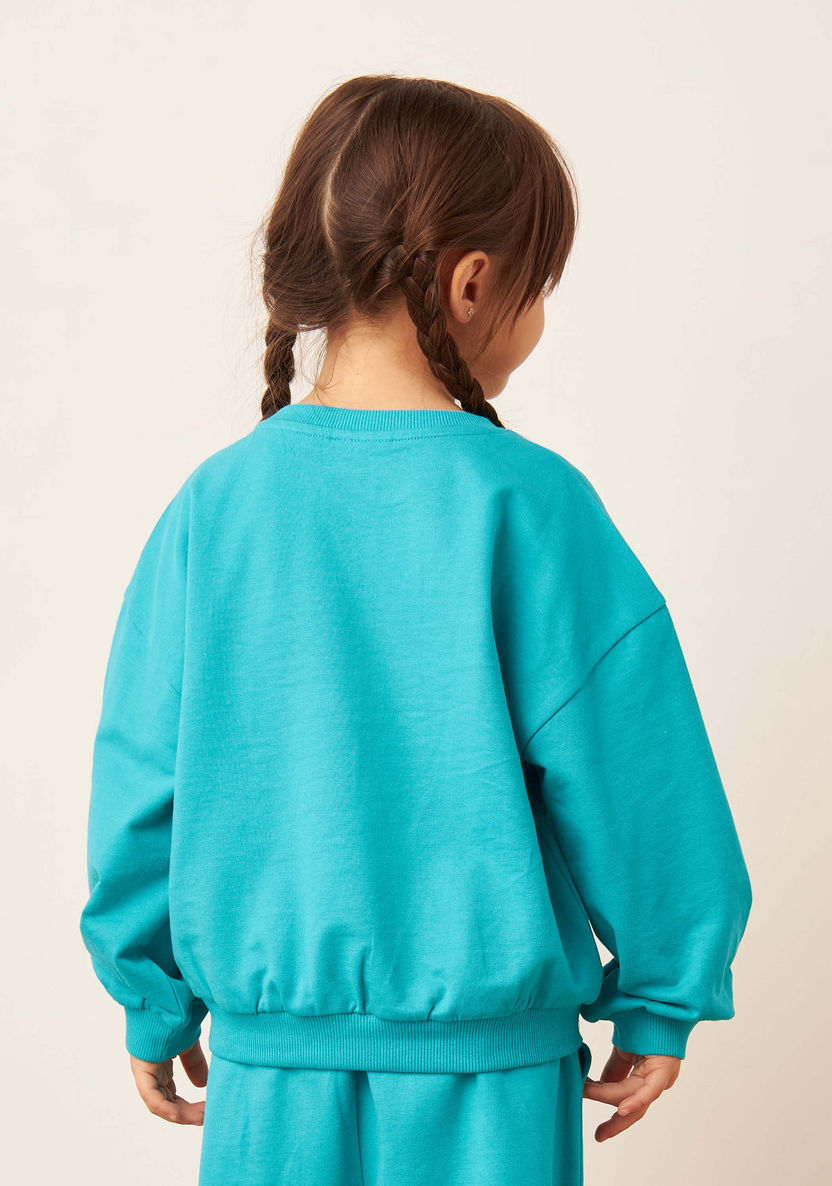 Juniors Floral Print Sweatshirt with Long Sleeves-Sweatshirts-image-3