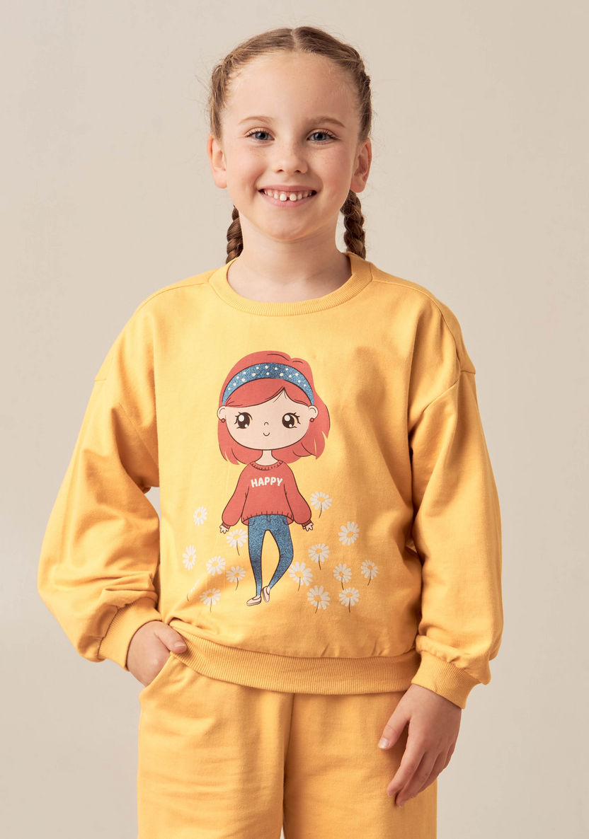 Juniors Printed Sweatshirt with Long Sleeves-Sweatshirts-image-0