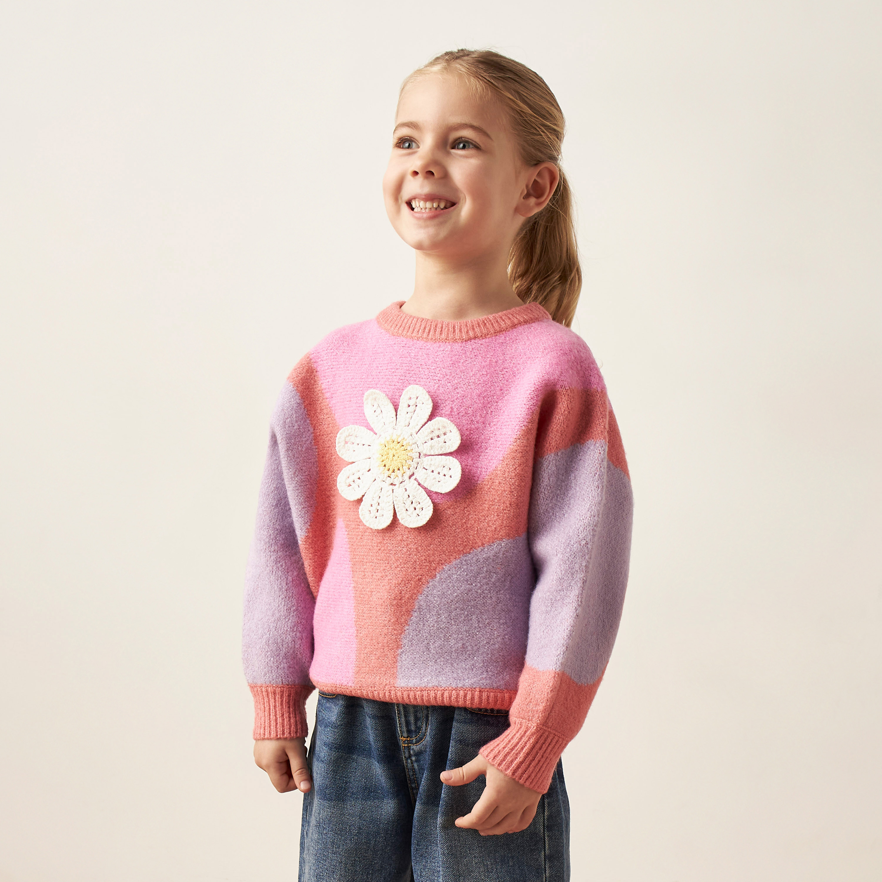 Buy Juniors Floral Applique Detail Pullover Online Babyshop UAE