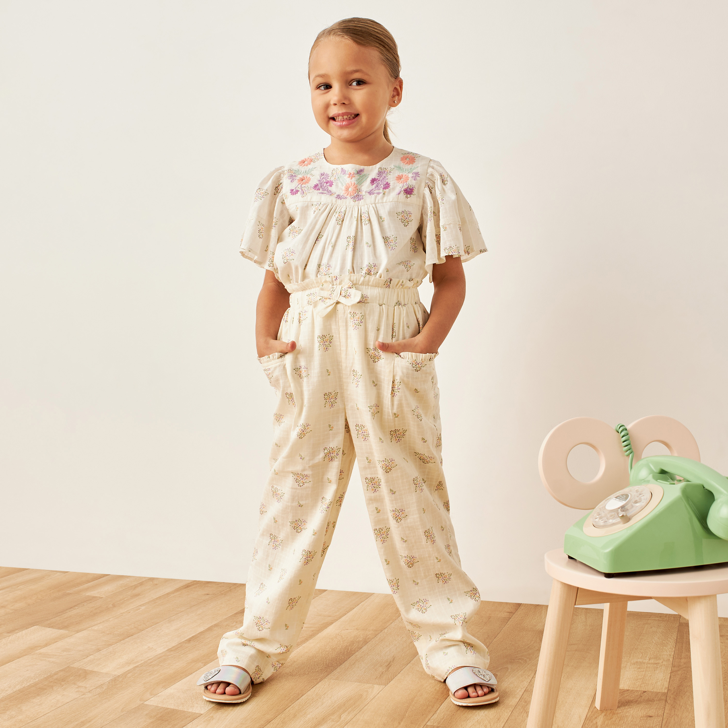 بنطلون بخصر مطاطي وجيوب وطبعات من إليجو-baby-girls-clothing-bottoms-trousers-image-2